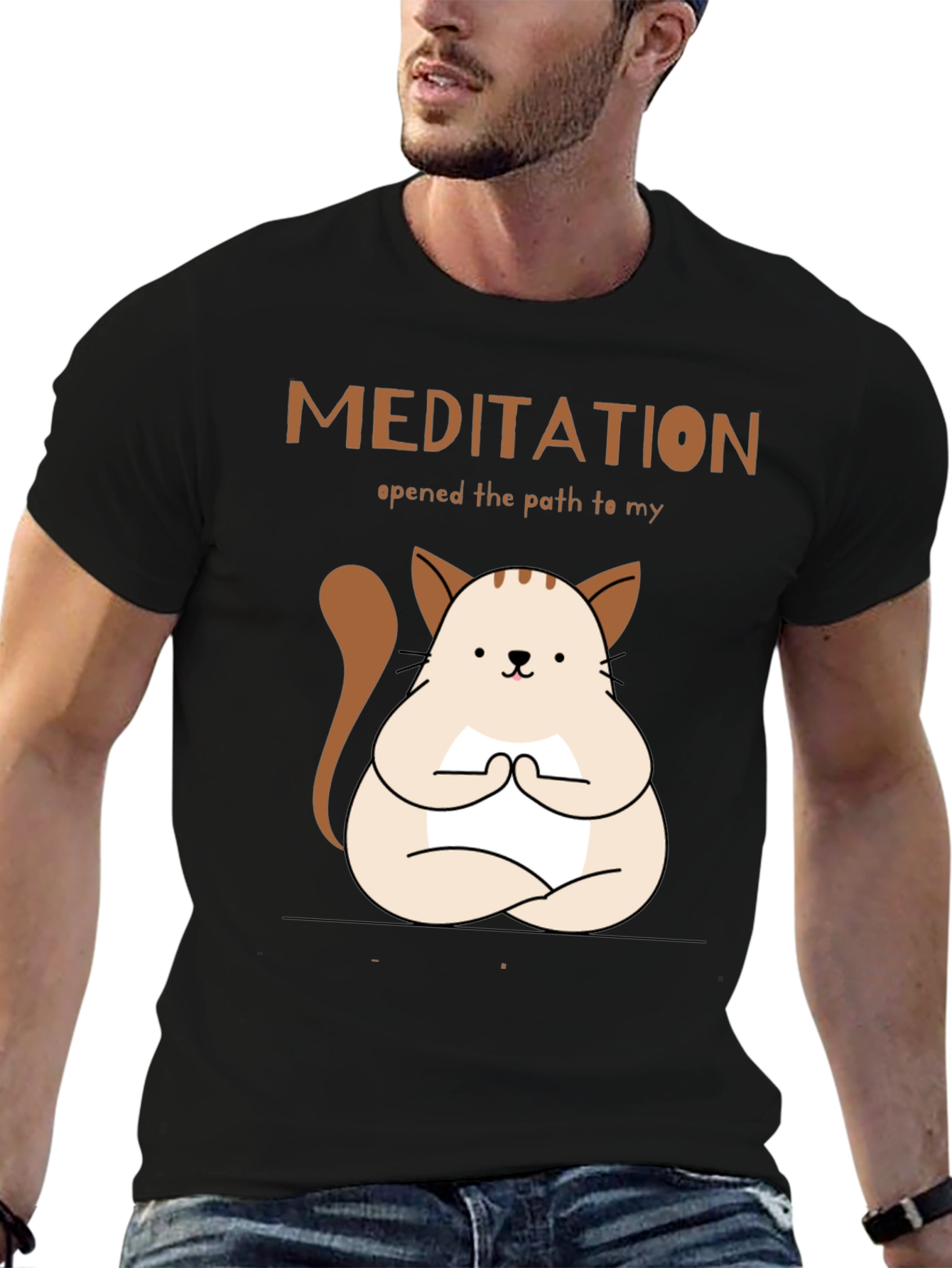 Meditating Cat T-Shirt - Find Your Inner Peace!