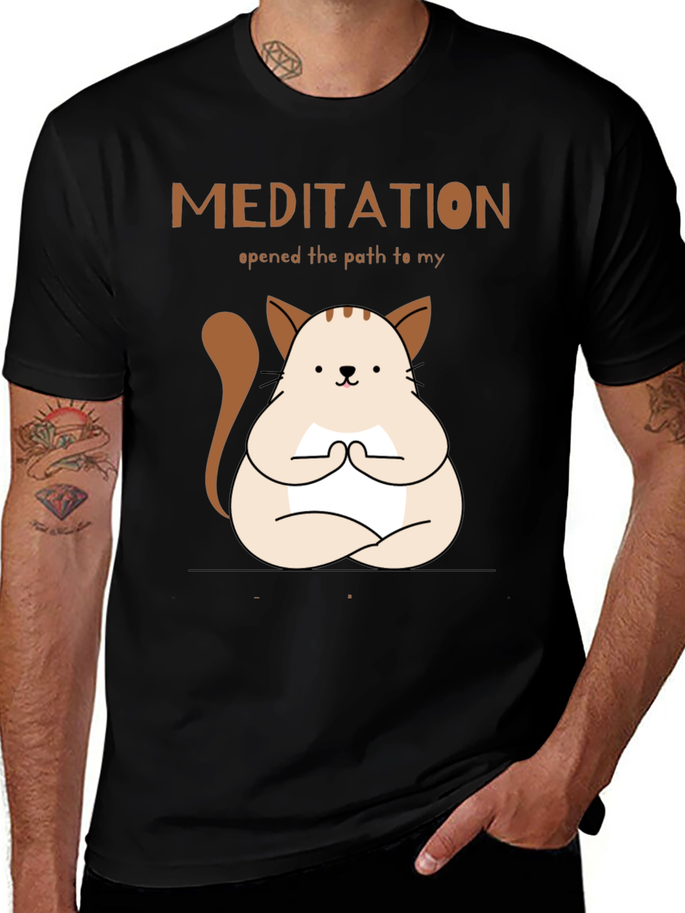 Meditating Cat T-Shirt - Find Your Inner Peace!