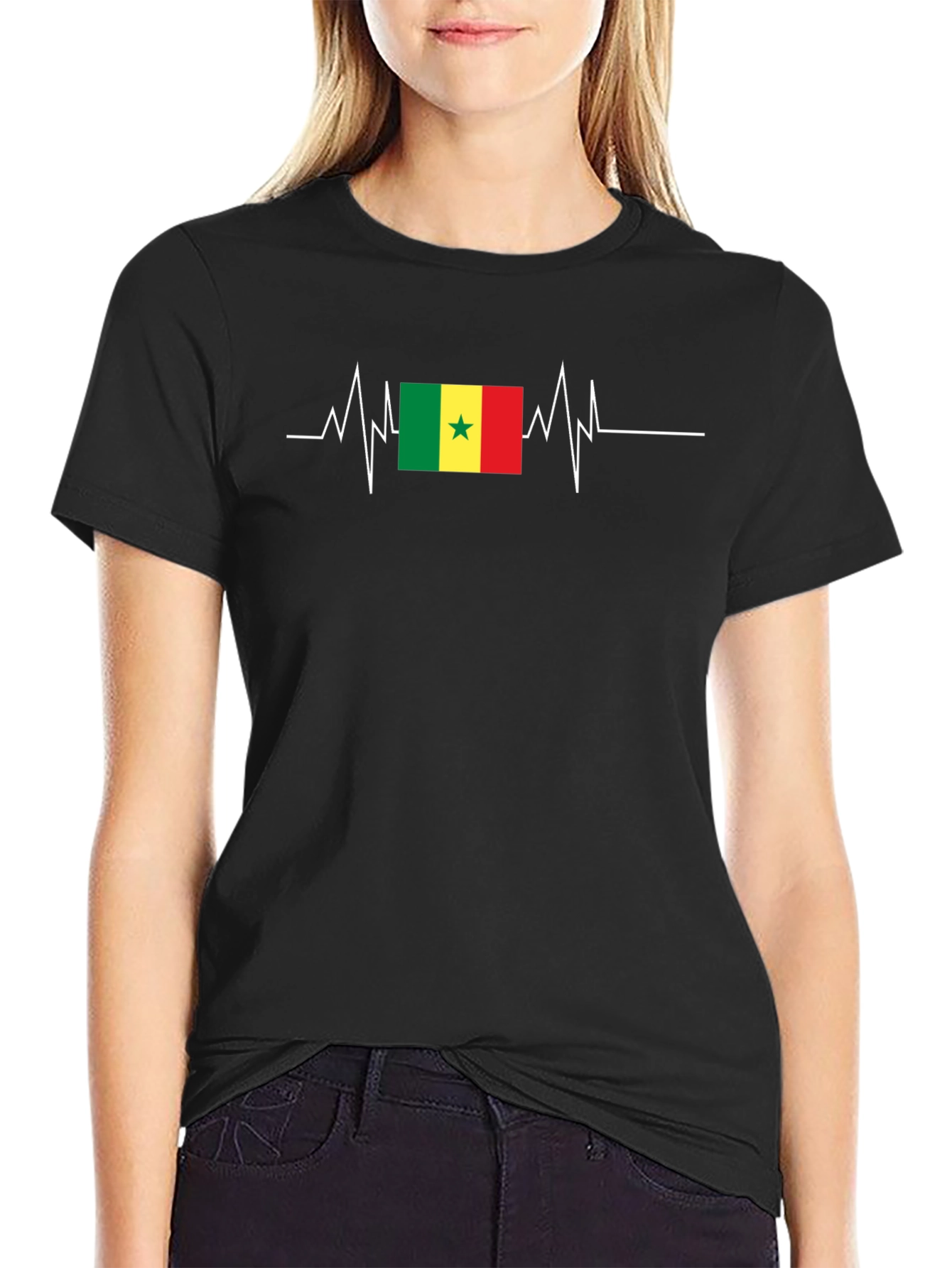 Senegal Flag Heartbeat T-Shirt