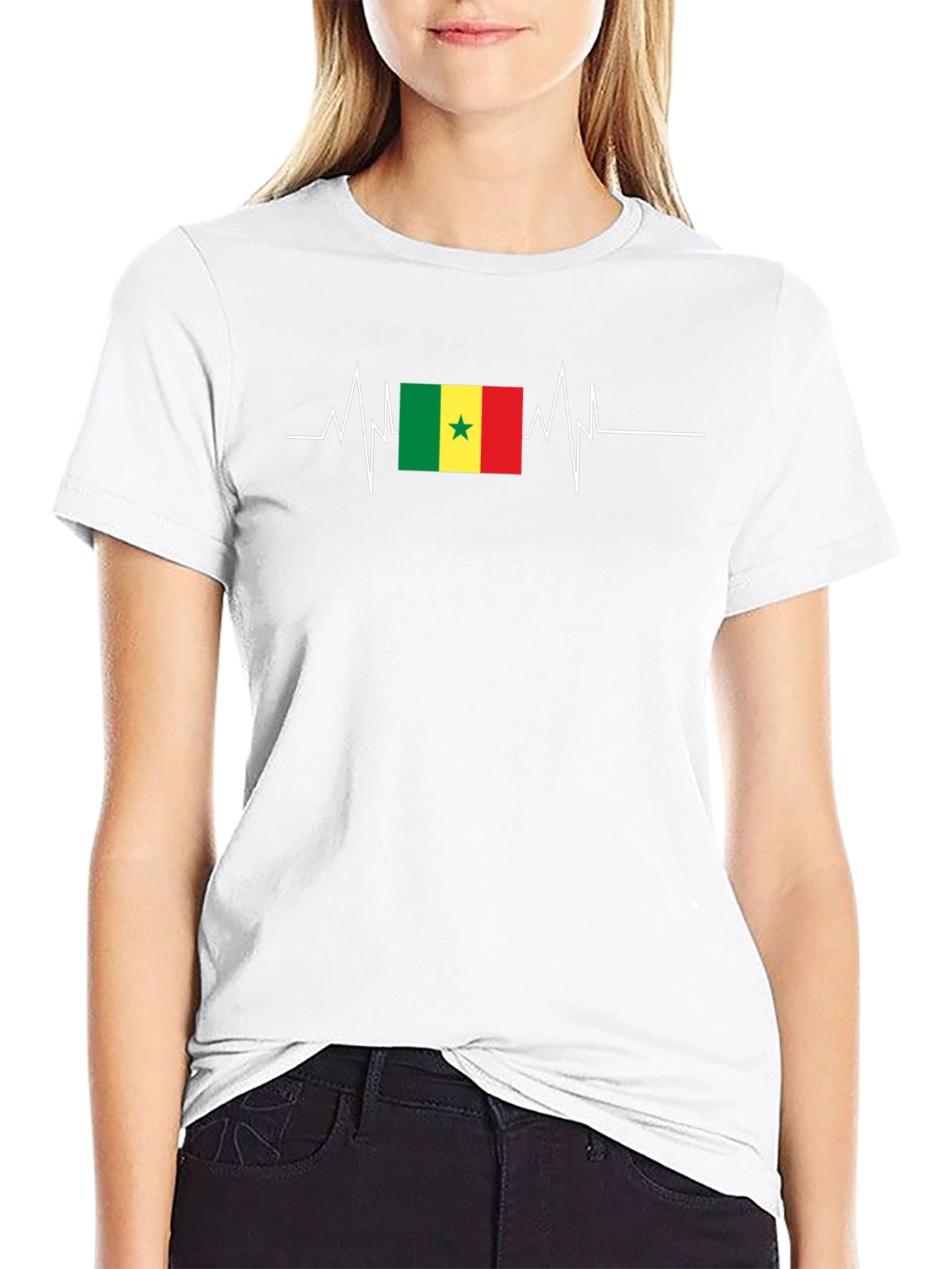Senegal Flag Heartbeat T-Shirt