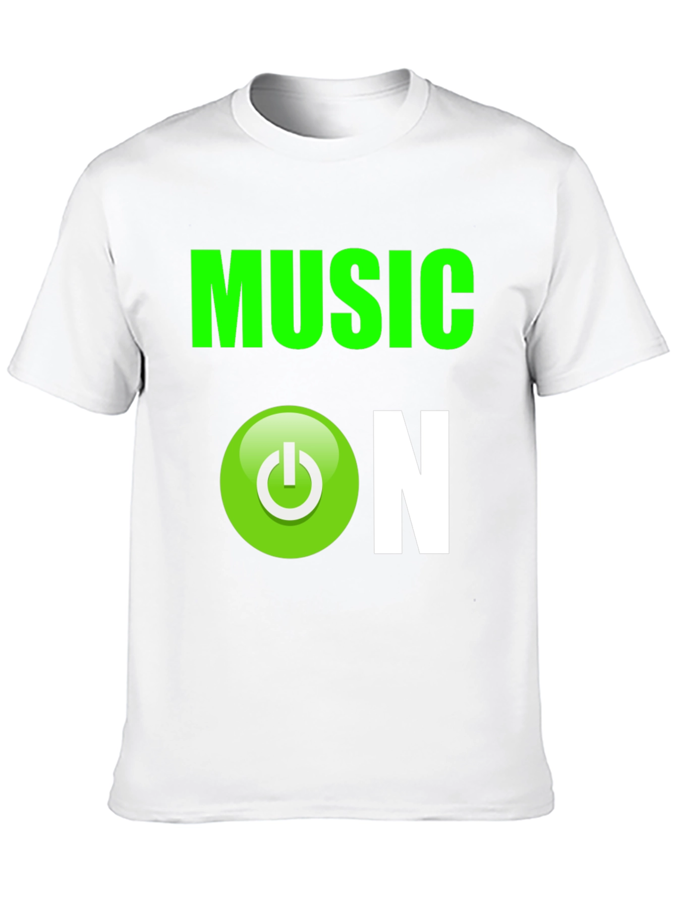 Music On Graphic T-Shirt - Black Cotton Blend