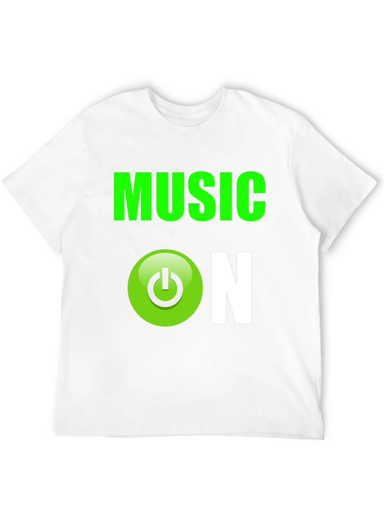 Music On Graphic T-Shirt - Black Cotton Blend