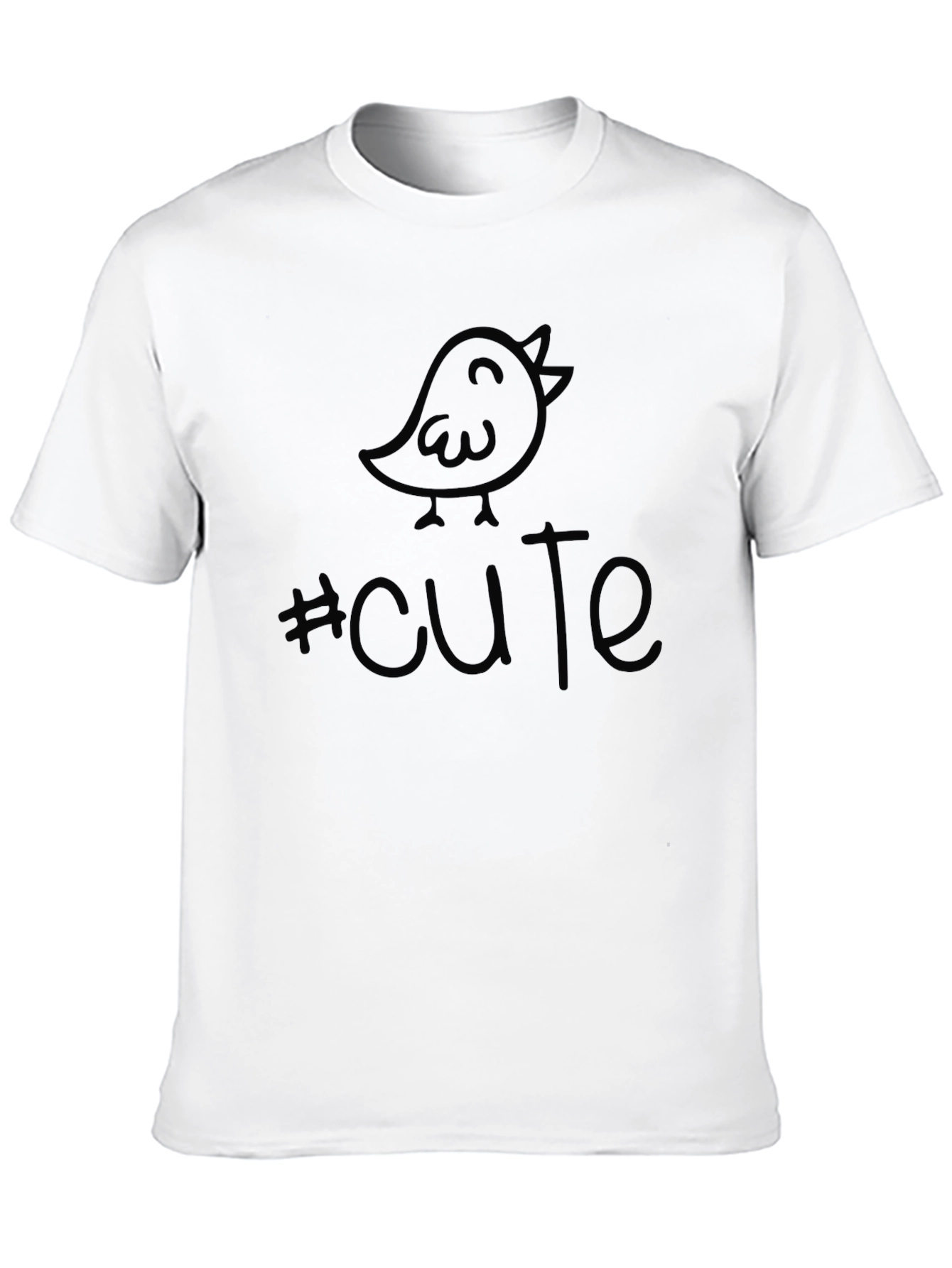 Cute Birdie Tee - Unisex Black Cotton T-Shirt