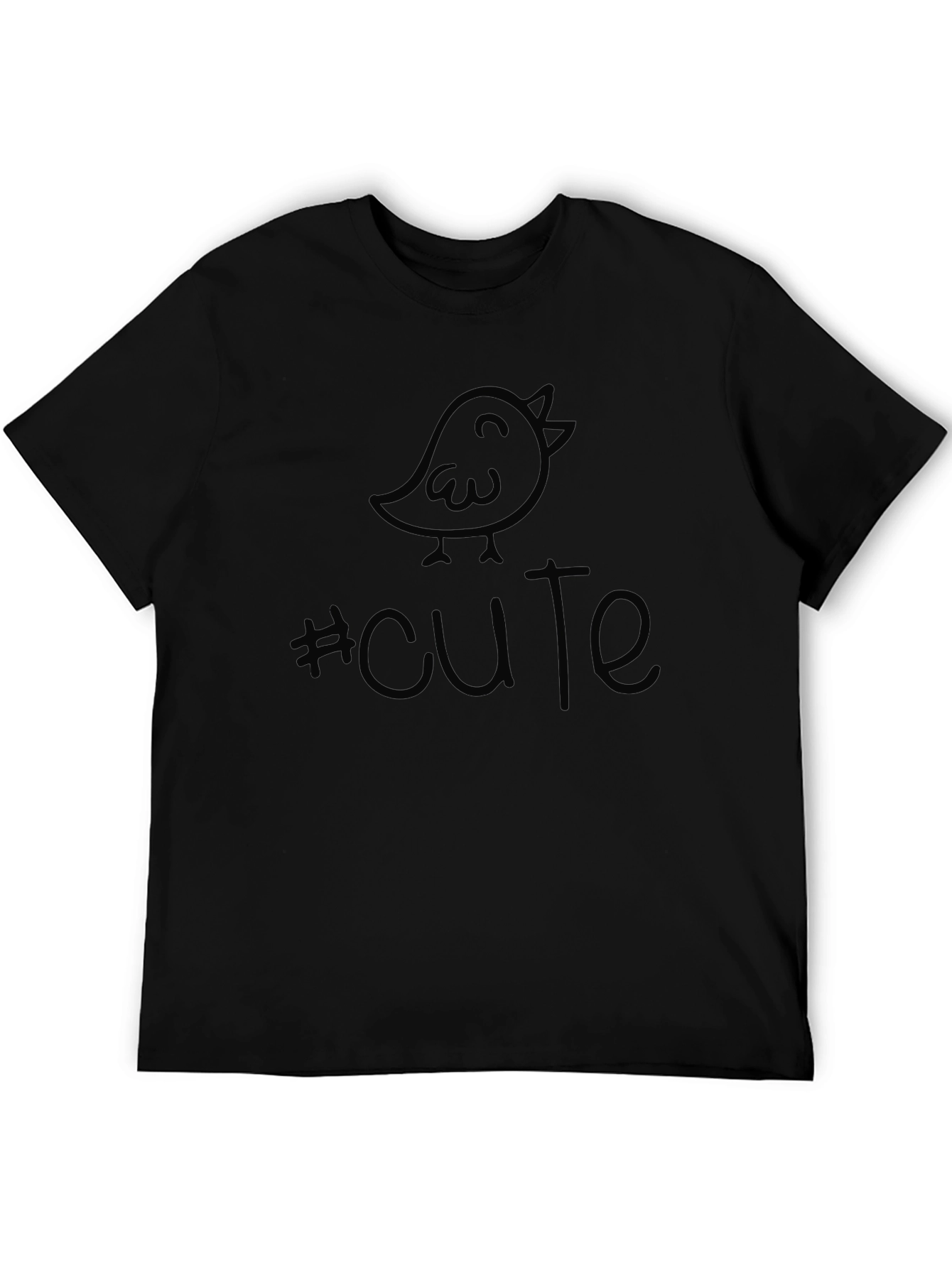 Cute Birdie Tee - Unisex Black Cotton T-Shirt