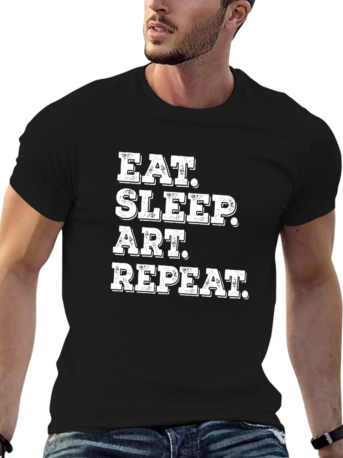 Eat Sleep Art Repeat Black T-Shirt