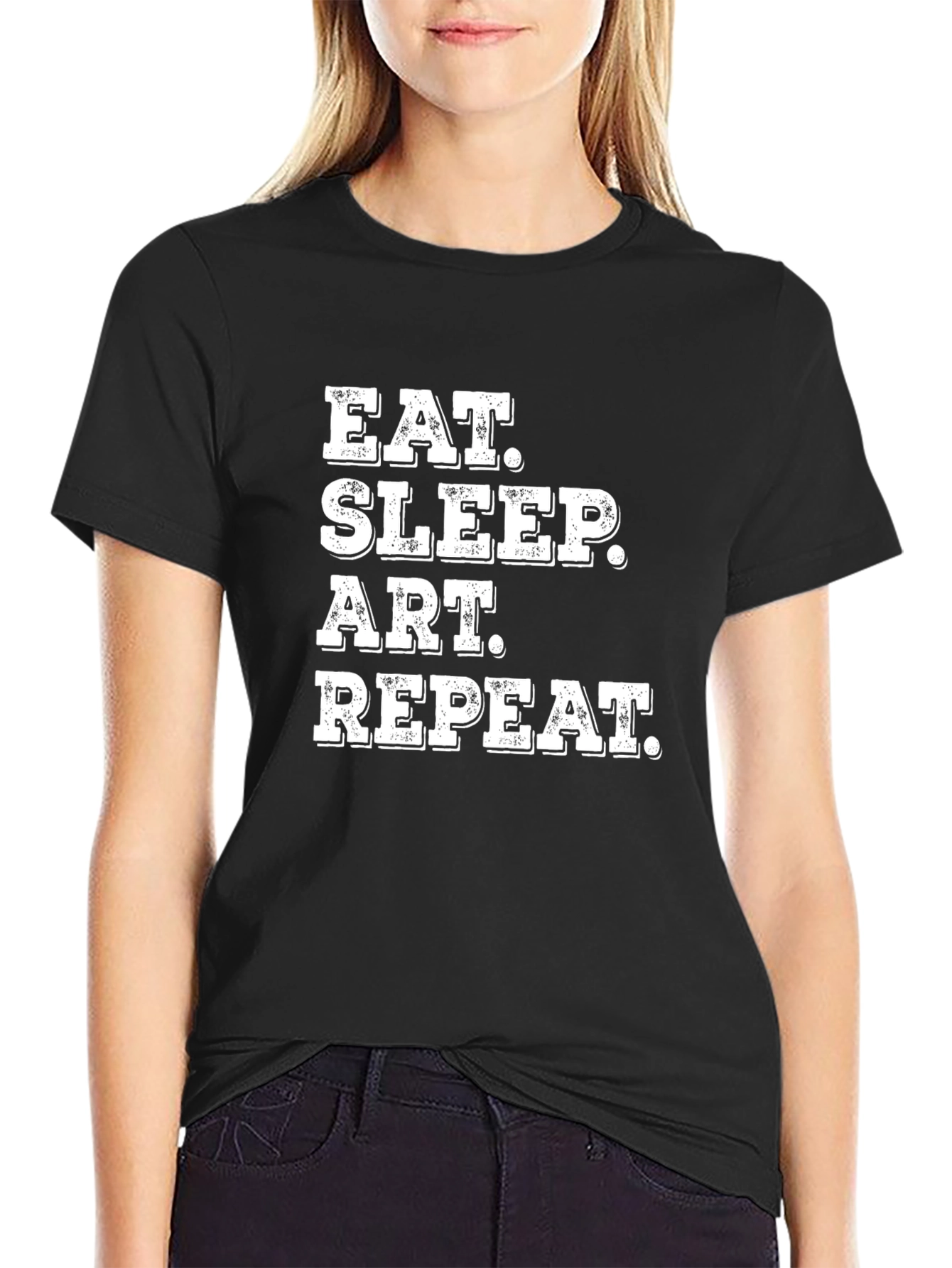 Eat Sleep Art Repeat Black T-Shirt