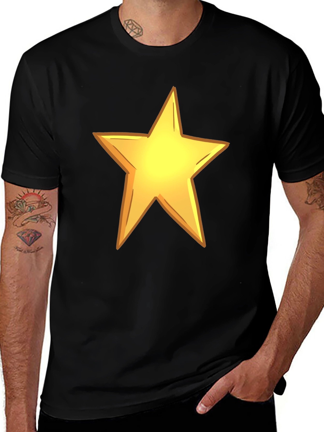 Bold Star Graphic Black Tee