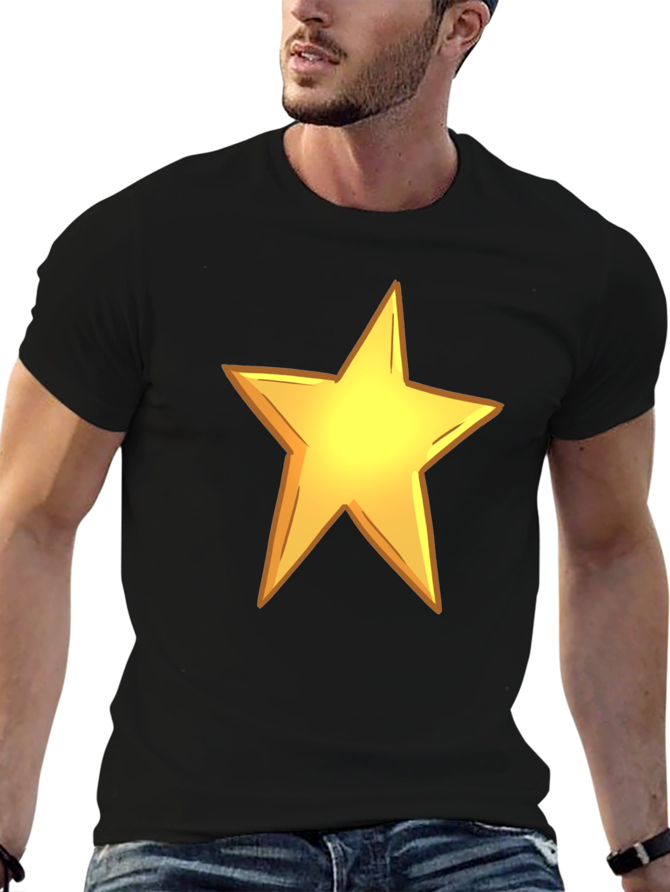 Bold Star Graphic Black Tee