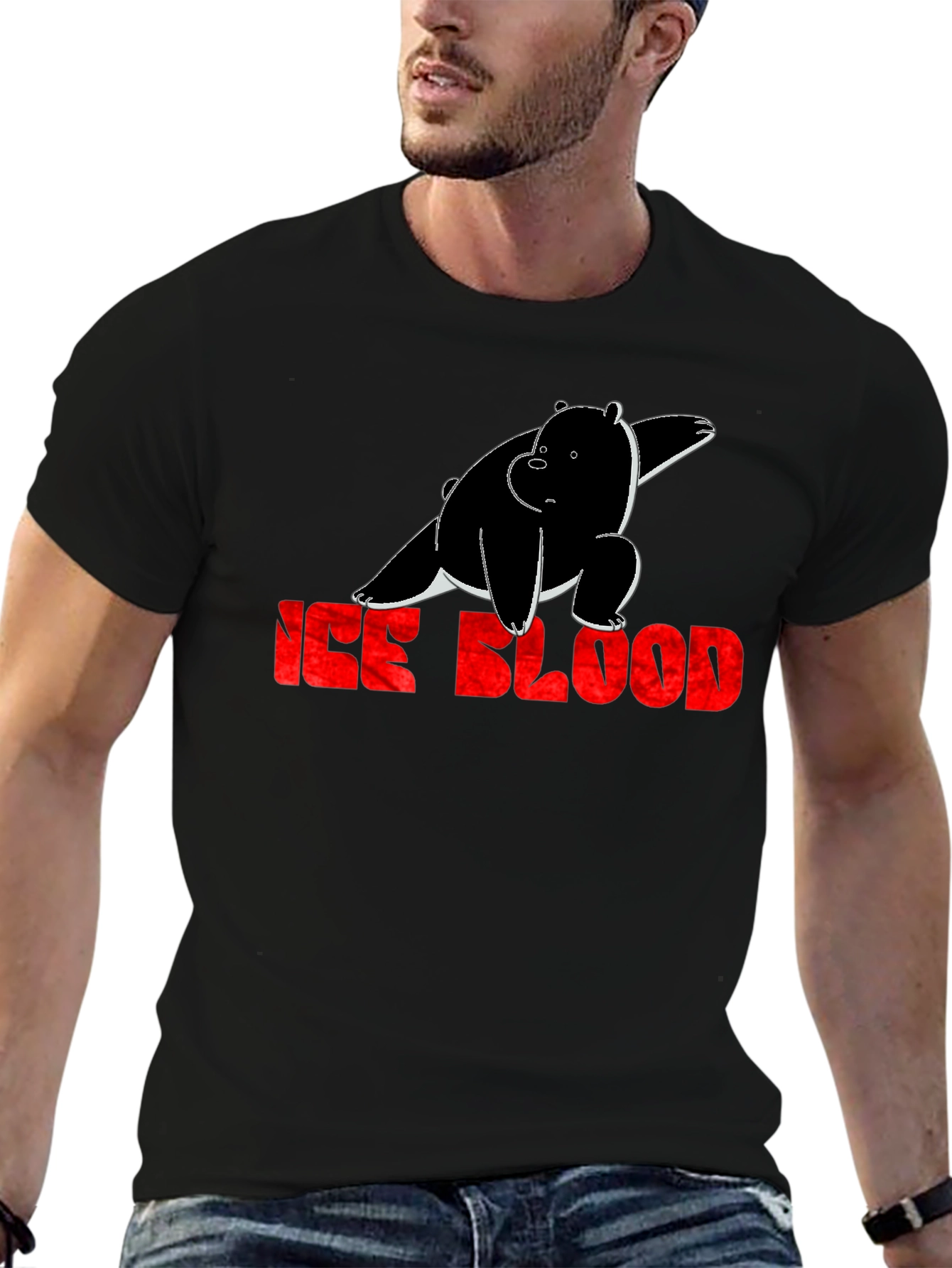 Ice Blood Bear Black Graphic Tee