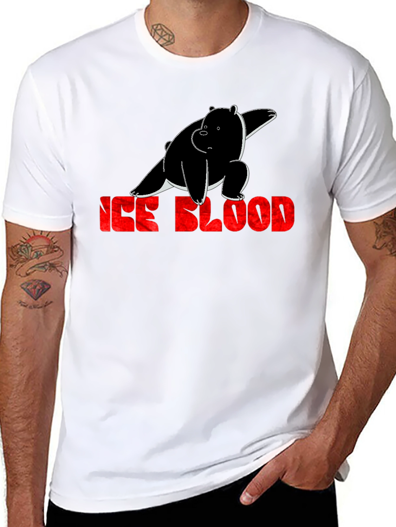 Ice Blood Bear Black Graphic Tee