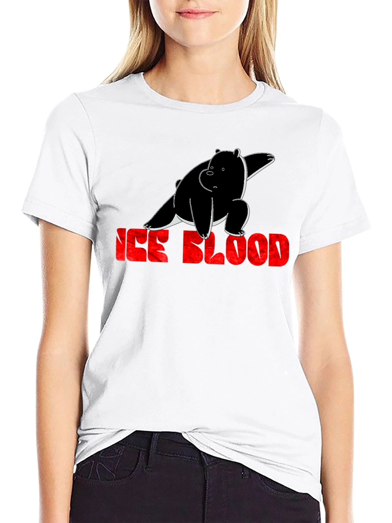 Ice Blood Bear Black Graphic Tee