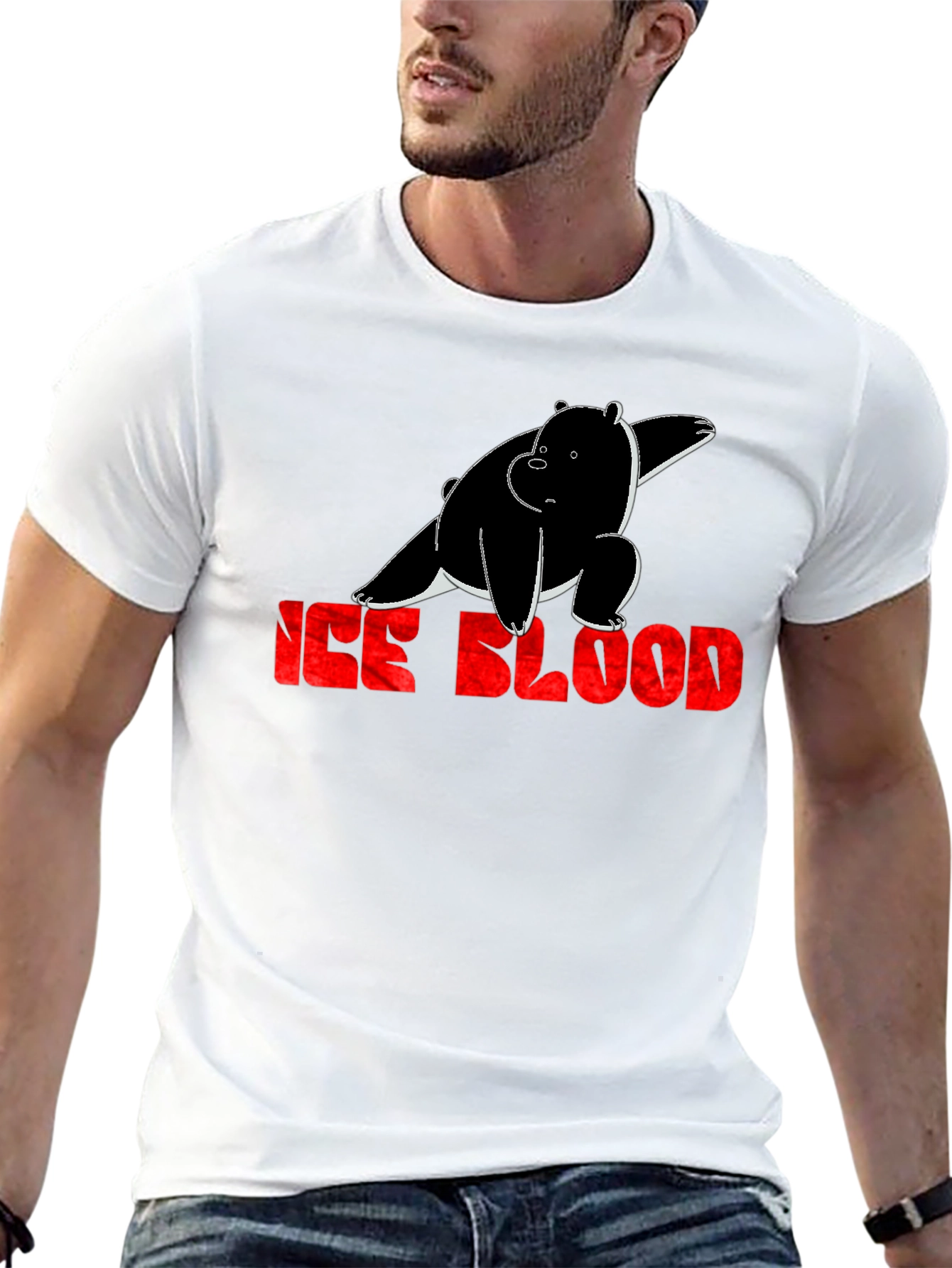 Ice Blood Bear Black Graphic Tee