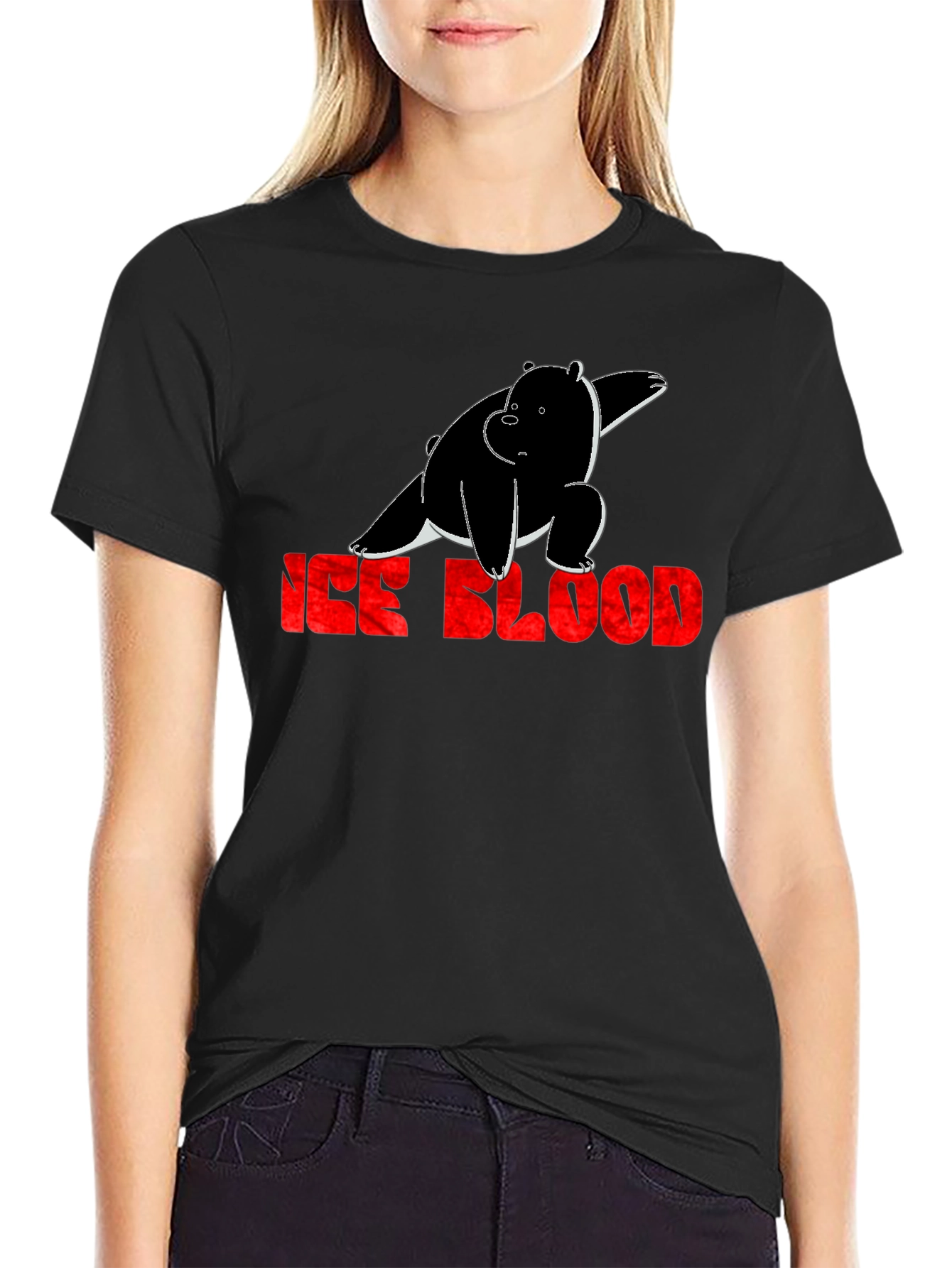 Ice Blood Bear Black Graphic Tee