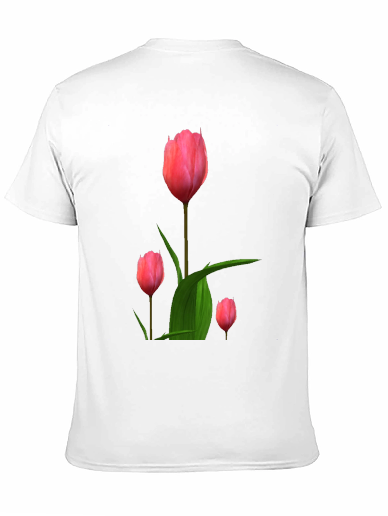 Floral Tulip Graphic Tee - Black Cotton Blend