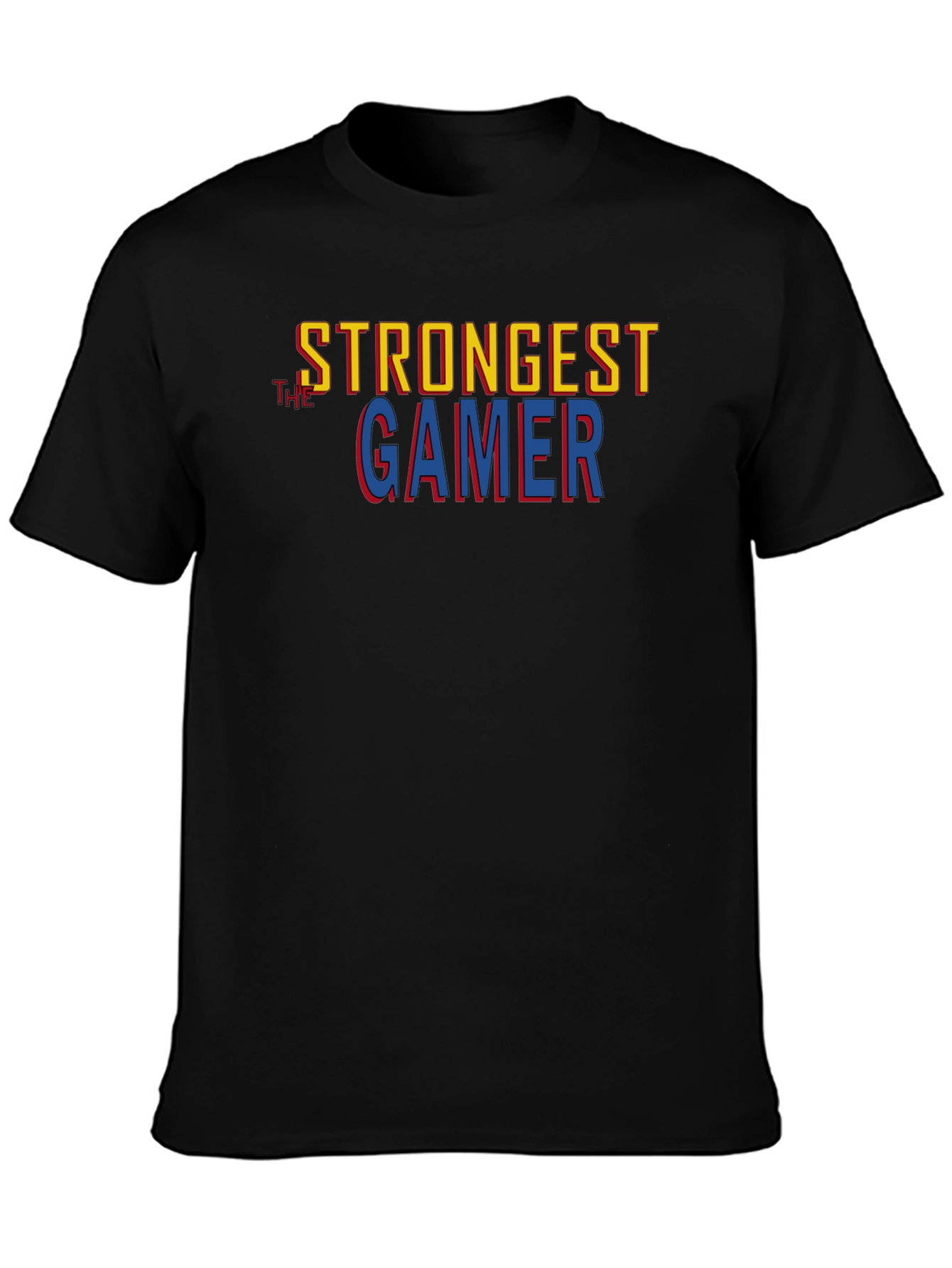 Strongest Gamer Black Graphic Tee
