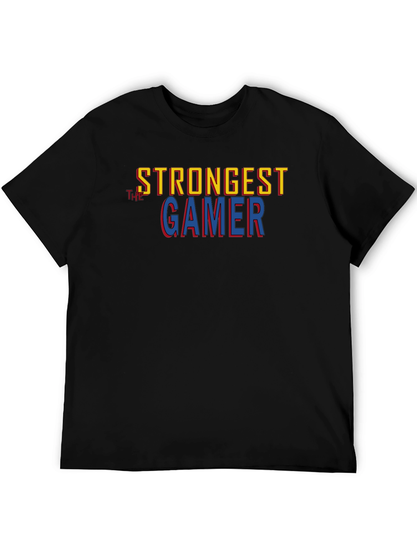 Strongest Gamer Black Graphic Tee