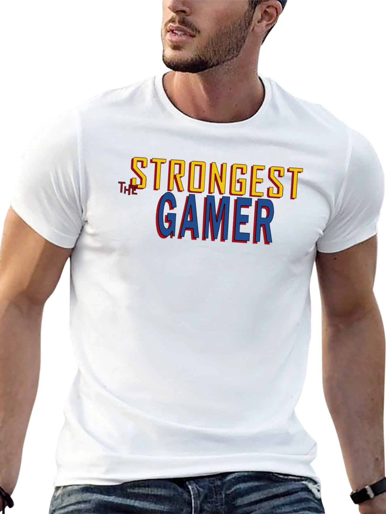 Strongest Gamer Black Graphic Tee