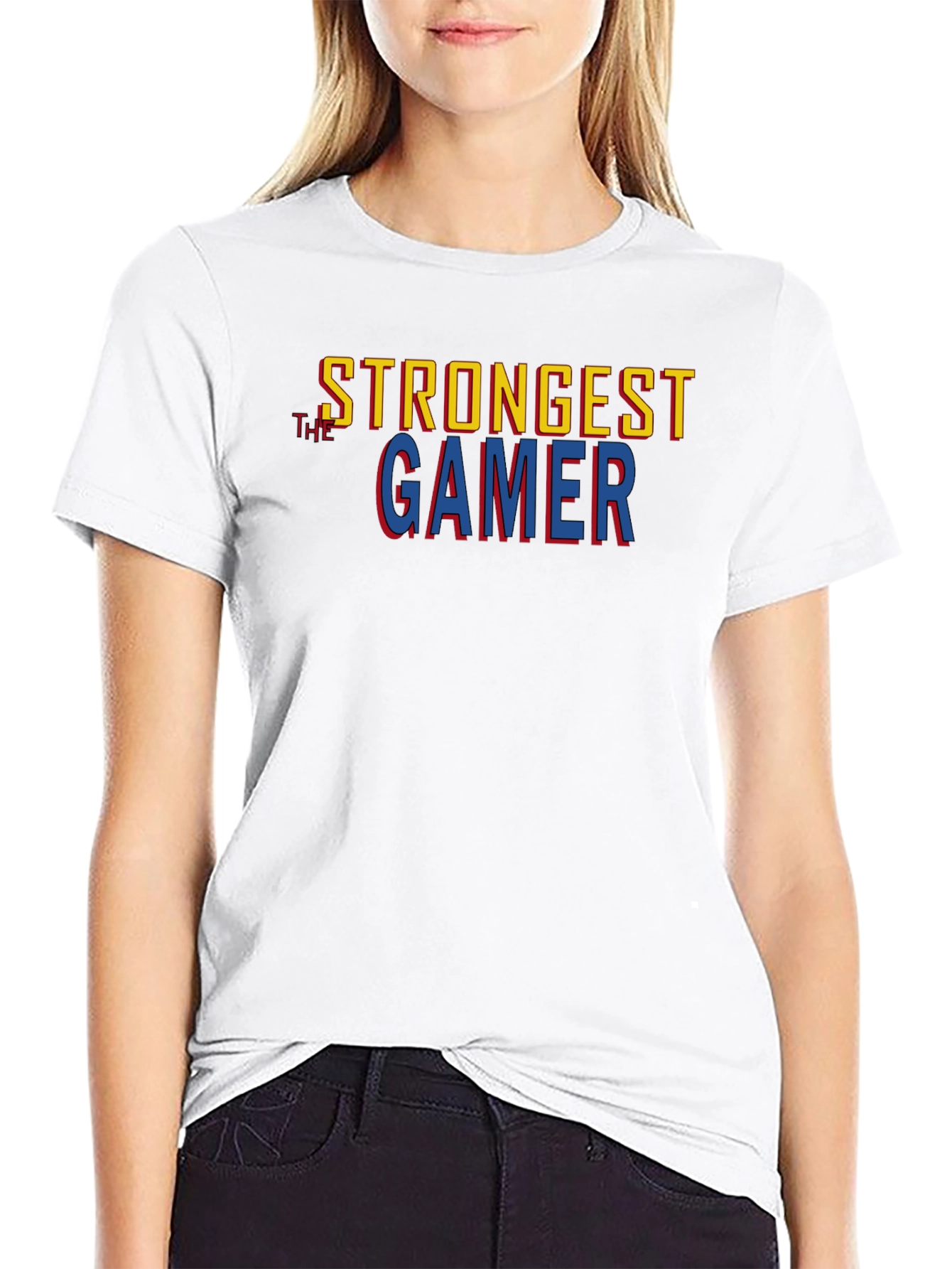 Strongest Gamer Black Graphic Tee