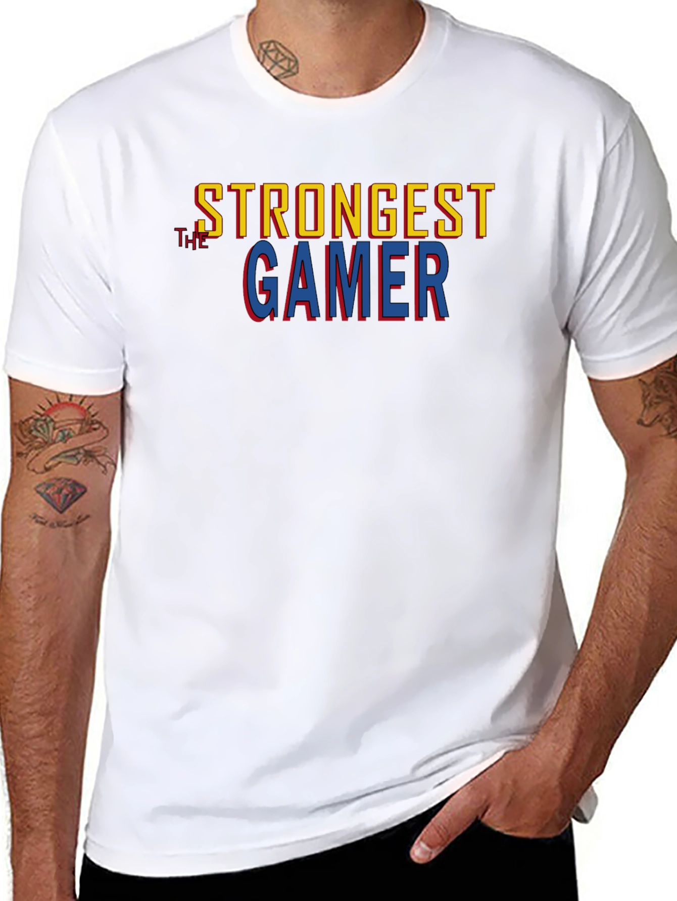 Strongest Gamer Black Graphic Tee