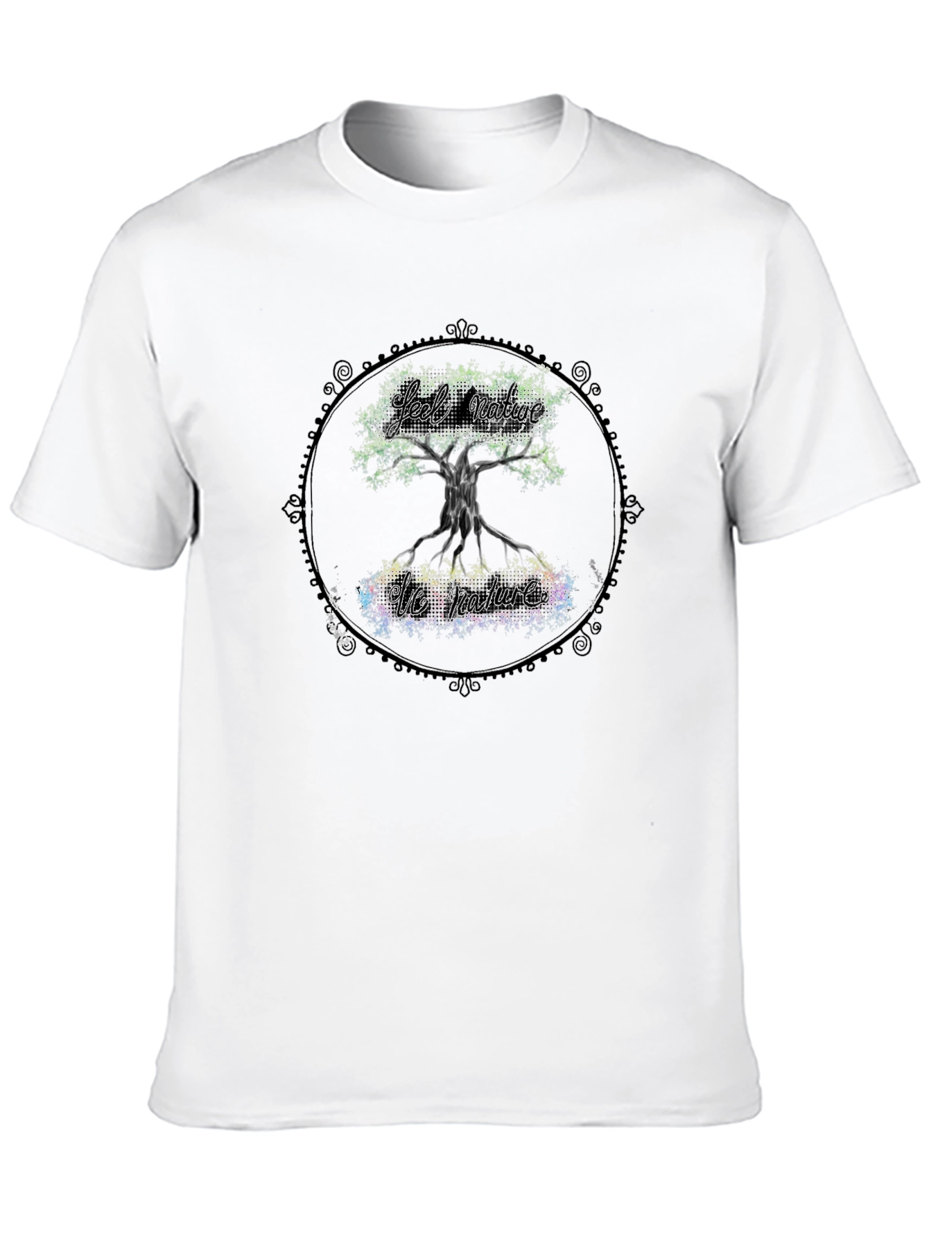 Nature Tree Graphic Print Black T-Shirt