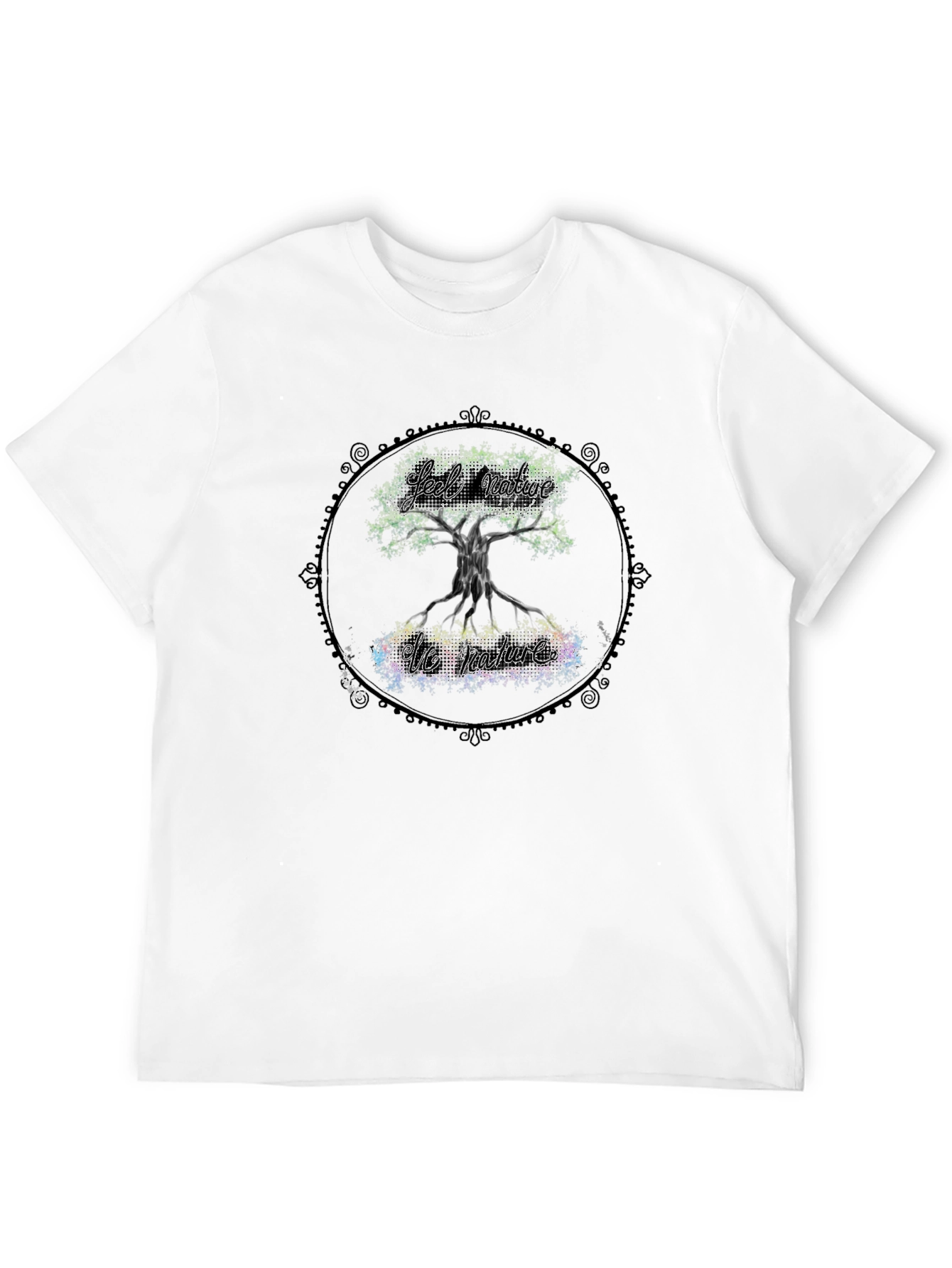 Nature Tree Graphic Print Black T-Shirt