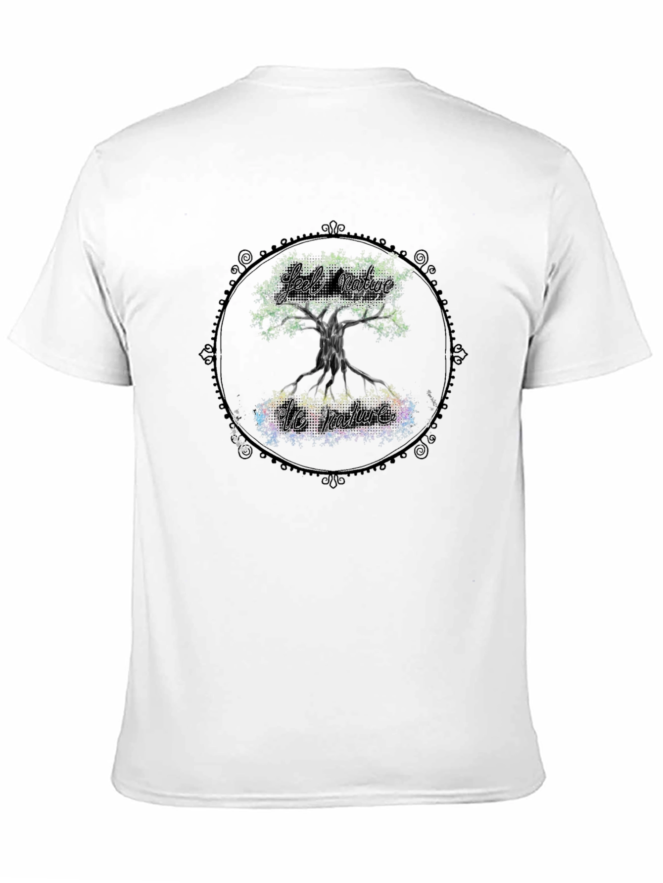 Nature Tree Graphic Print Black T-Shirt