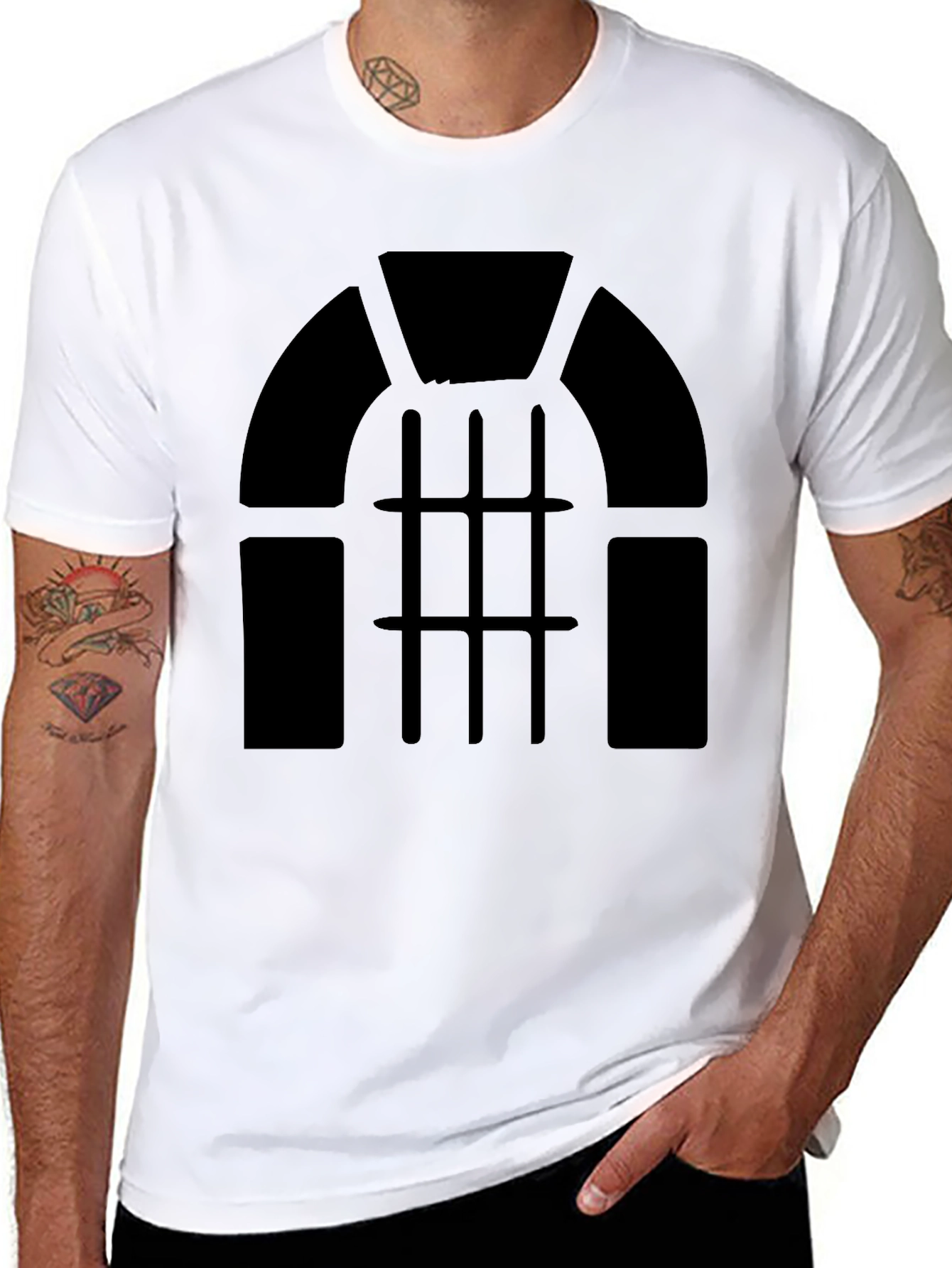 Jukebox Graphic Print Black T-Shirt for Men