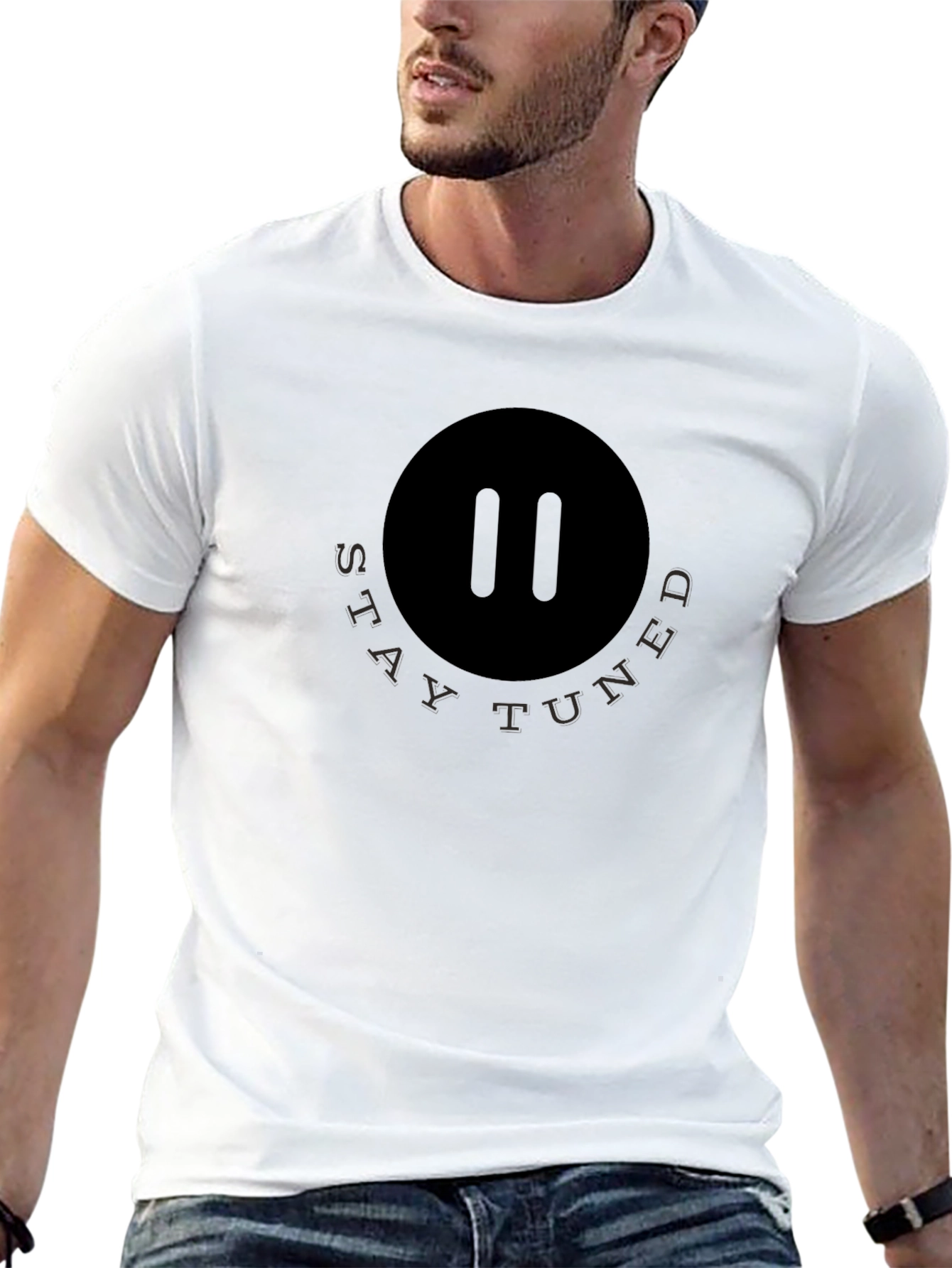 Stay Tuned Graphic Tee - Black Cotton