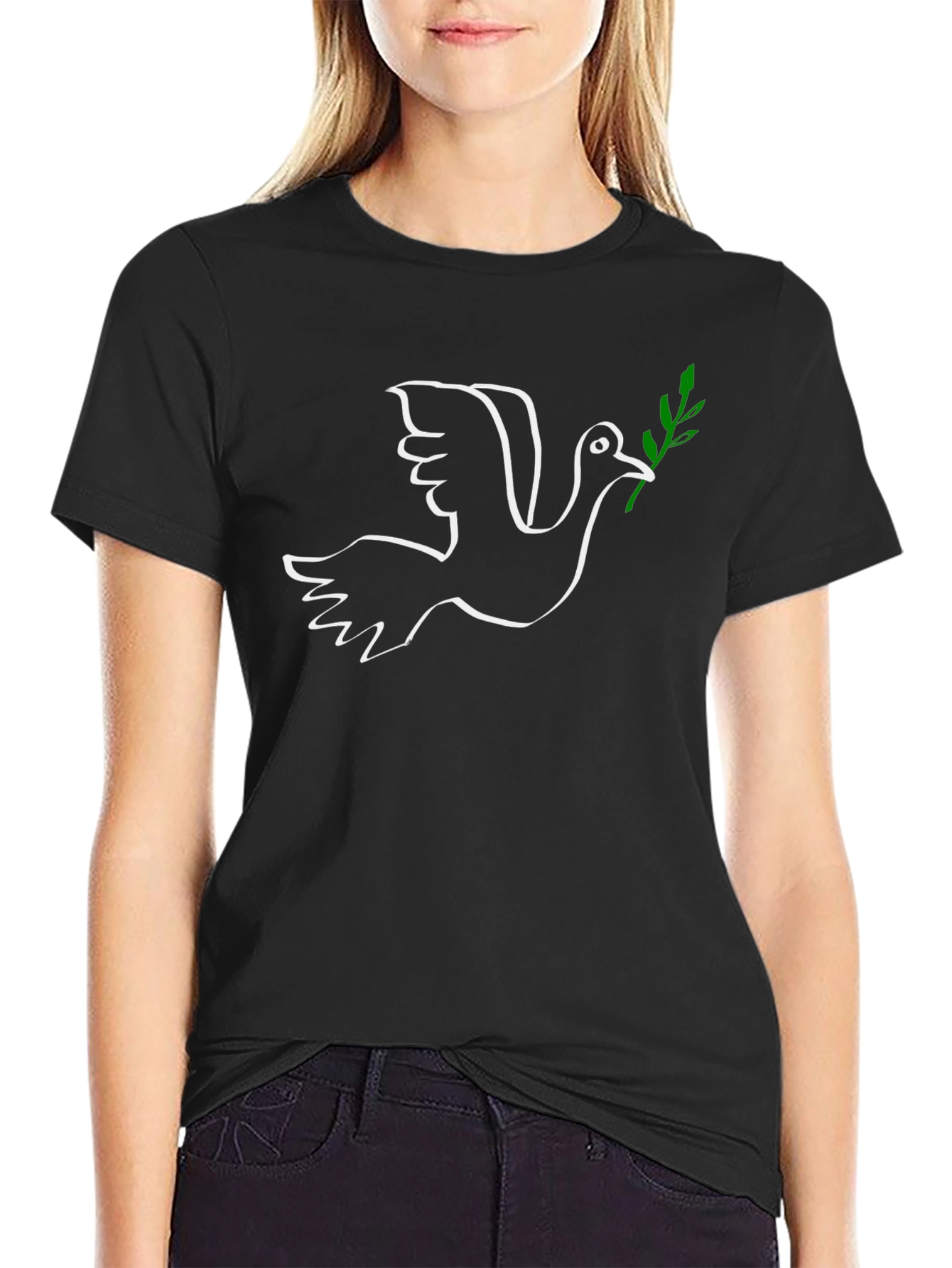 Peace Dove Graphic T-Shirt - Black