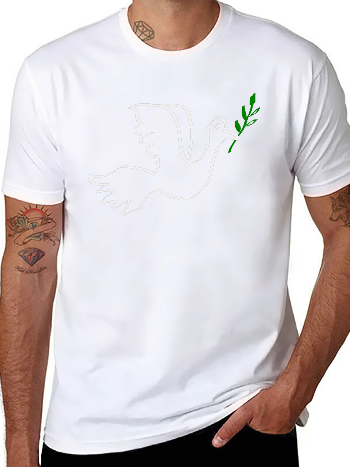 Peace Dove Graphic T-Shirt - Black