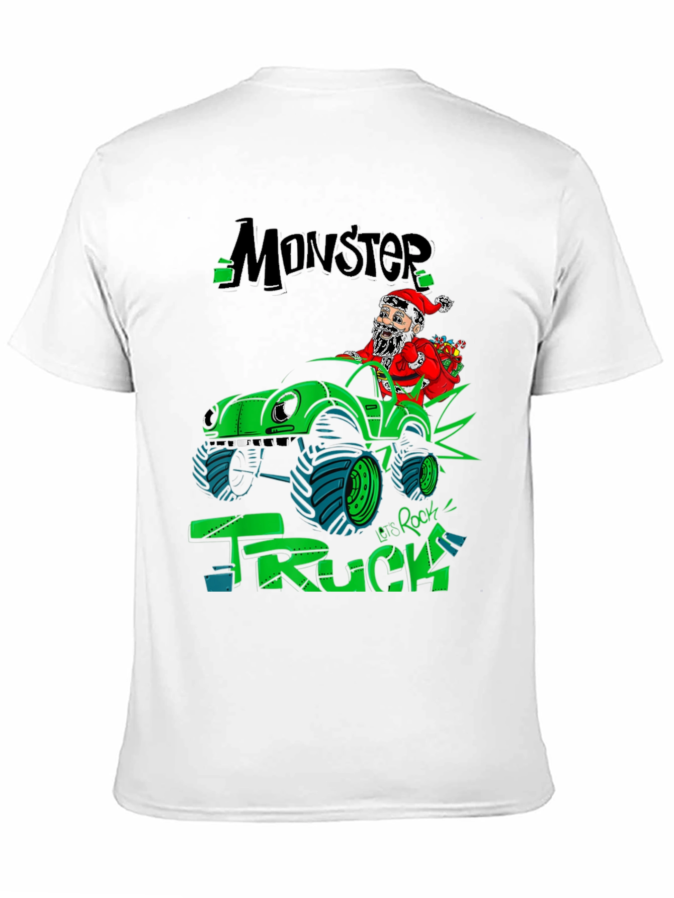 Monster Truck Santa T-Shirt - Lets Rock!