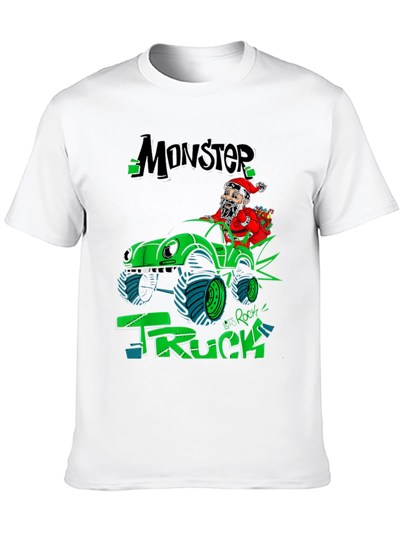 Monster Truck Santa T-Shirt - Lets Rock!