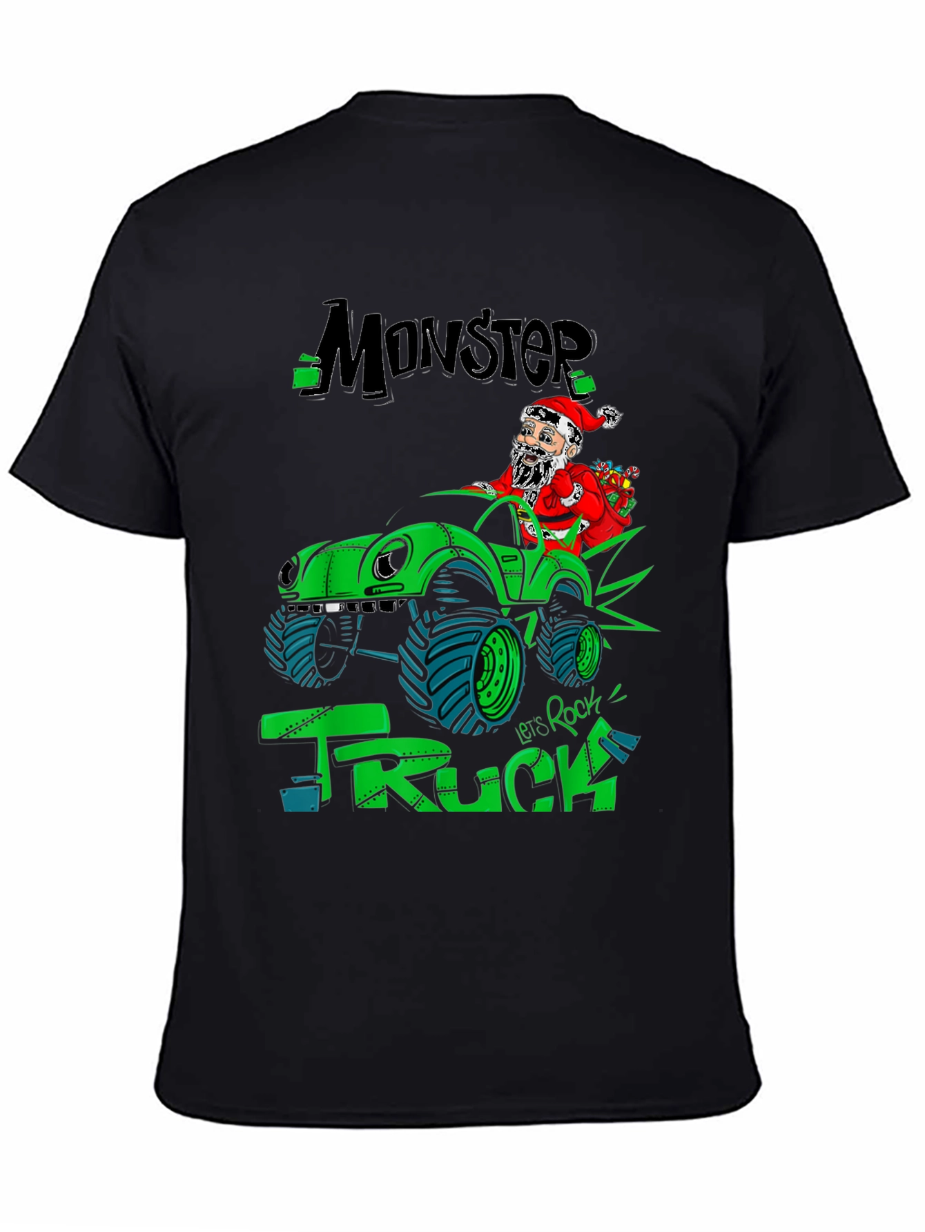 Monster Truck Santa T-Shirt - Lets Rock!