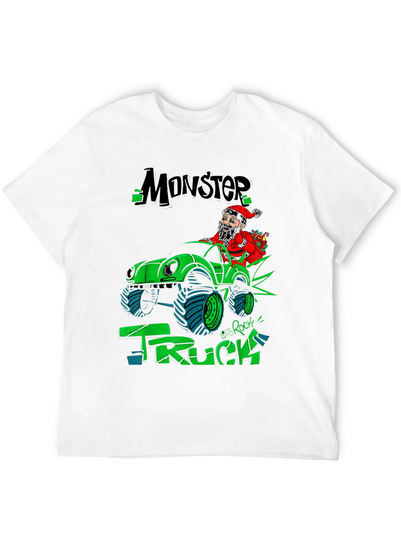 Monster Truck Santa T-Shirt - Lets Rock!