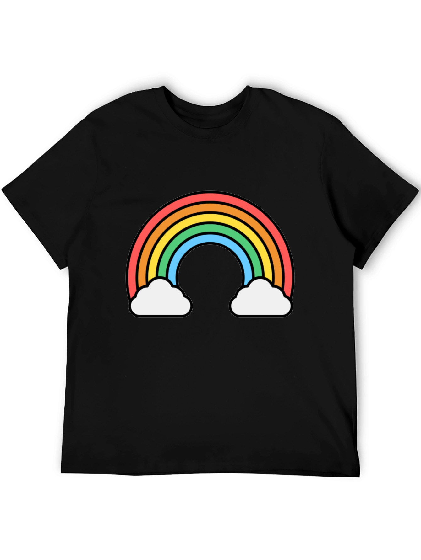 Rainbow Cloud Graphic Tee - Black Unisex T-Shirt
