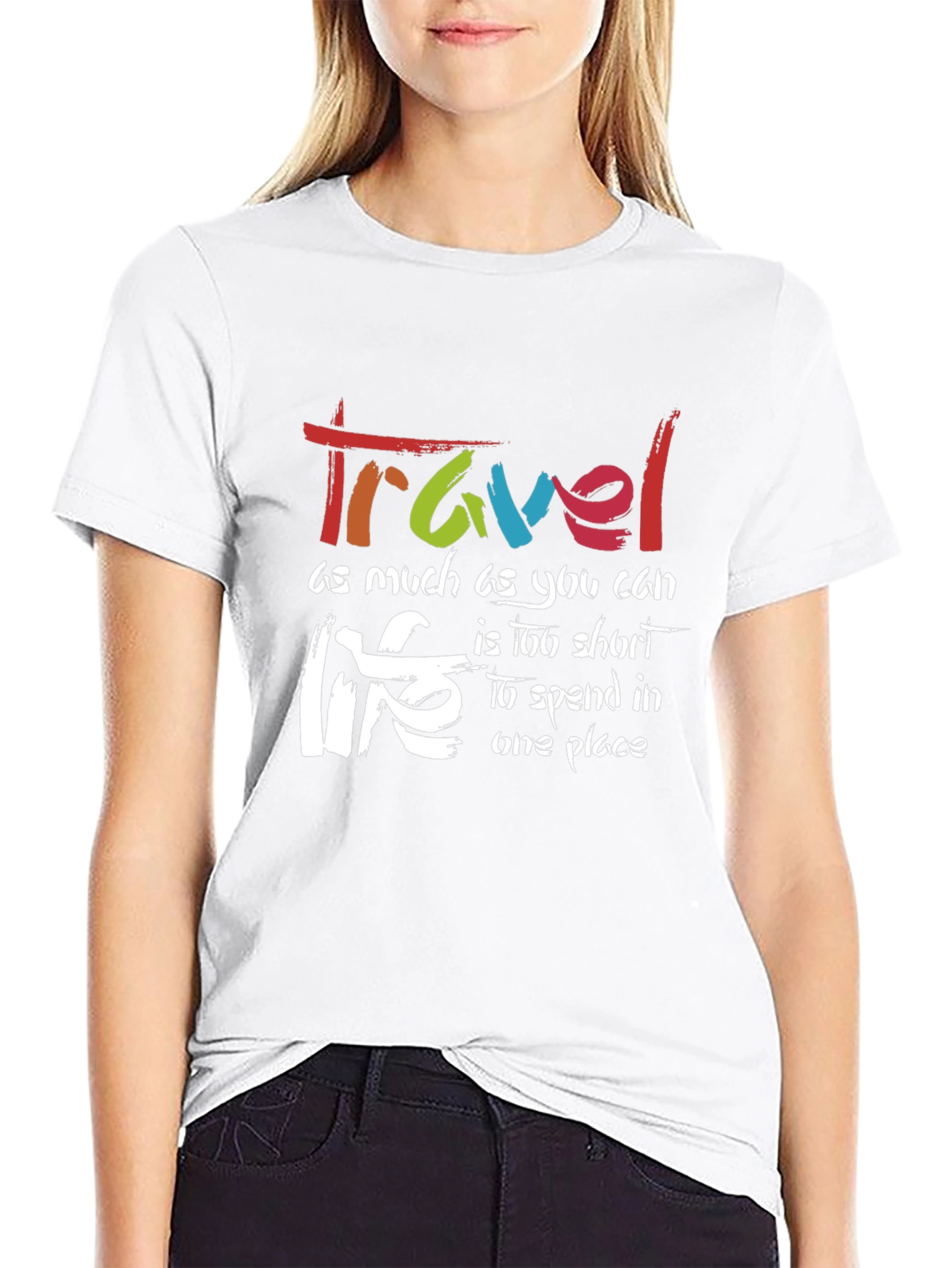 Travel Life Black Graphic T-Shirt