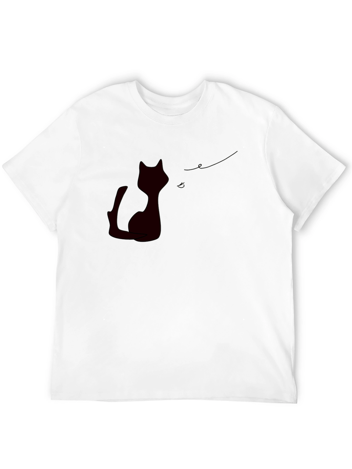 Black Cat Silhouette Tee - Modern Stylish Casual Wear