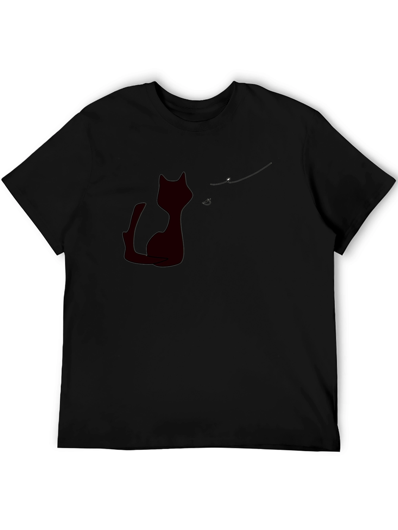 Black Cat Silhouette Tee - Modern Stylish Casual Wear