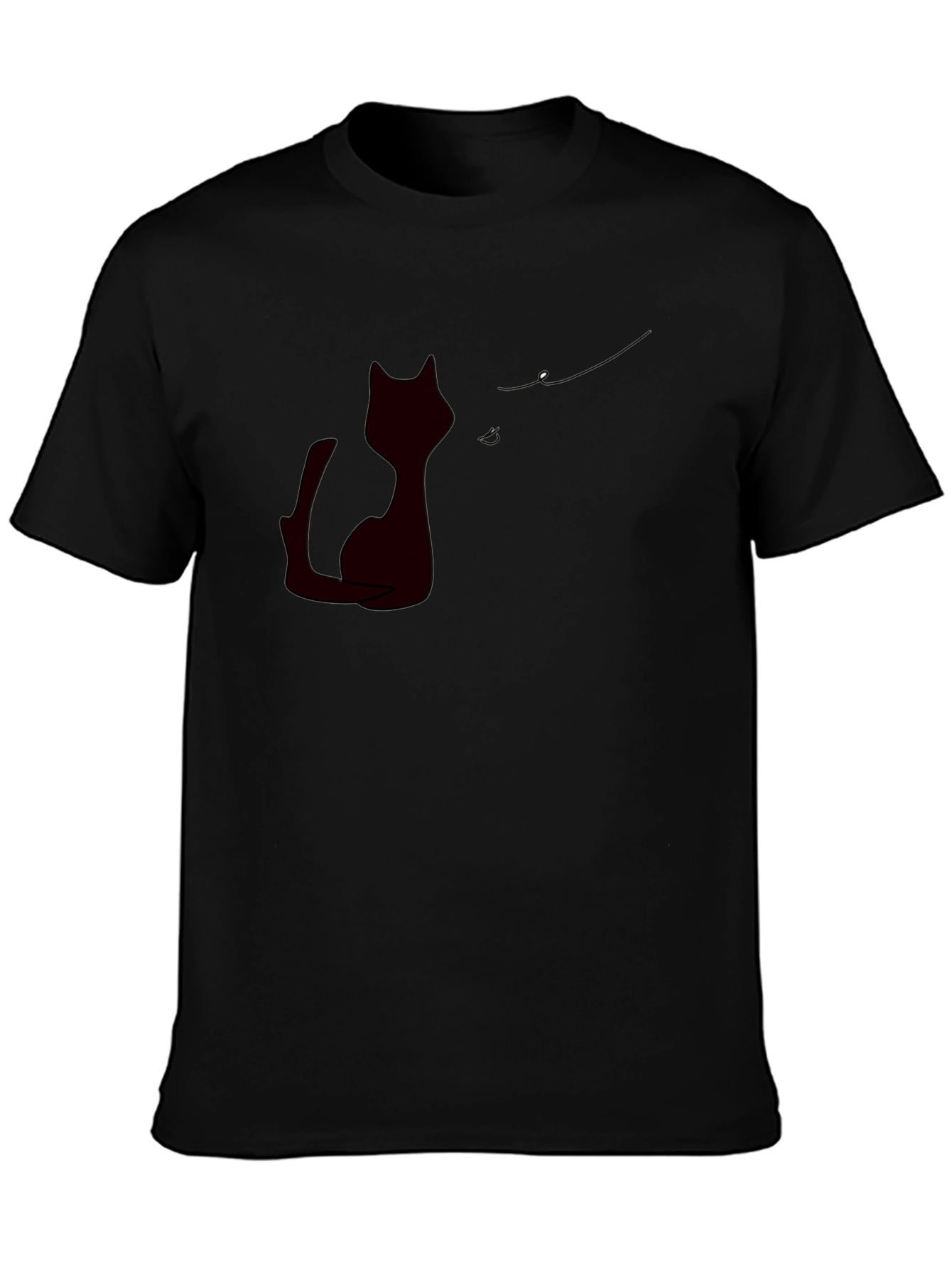 Black Cat Silhouette Tee - Modern Stylish Casual Wear