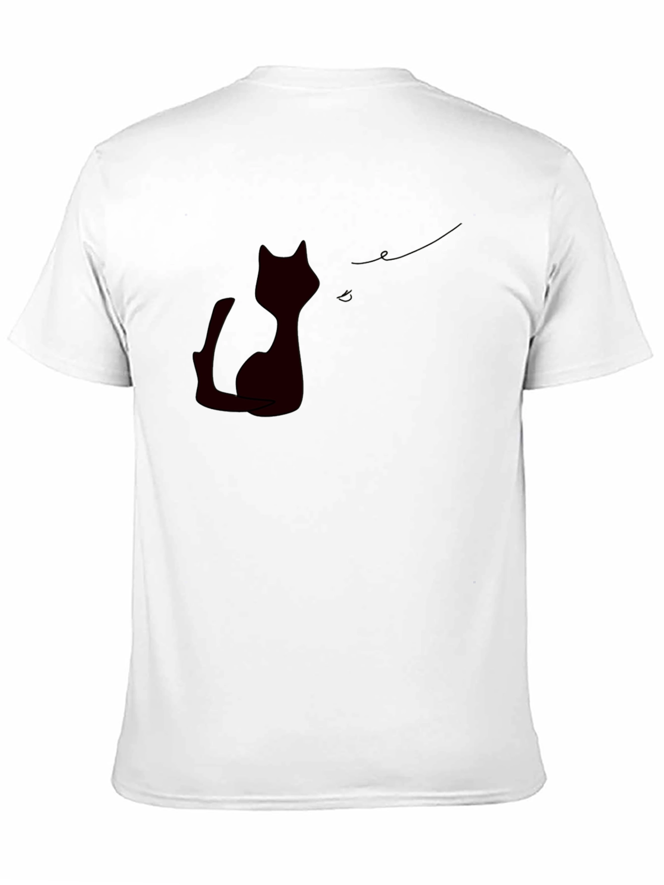 Black Cat Silhouette Tee - Modern Stylish Casual Wear