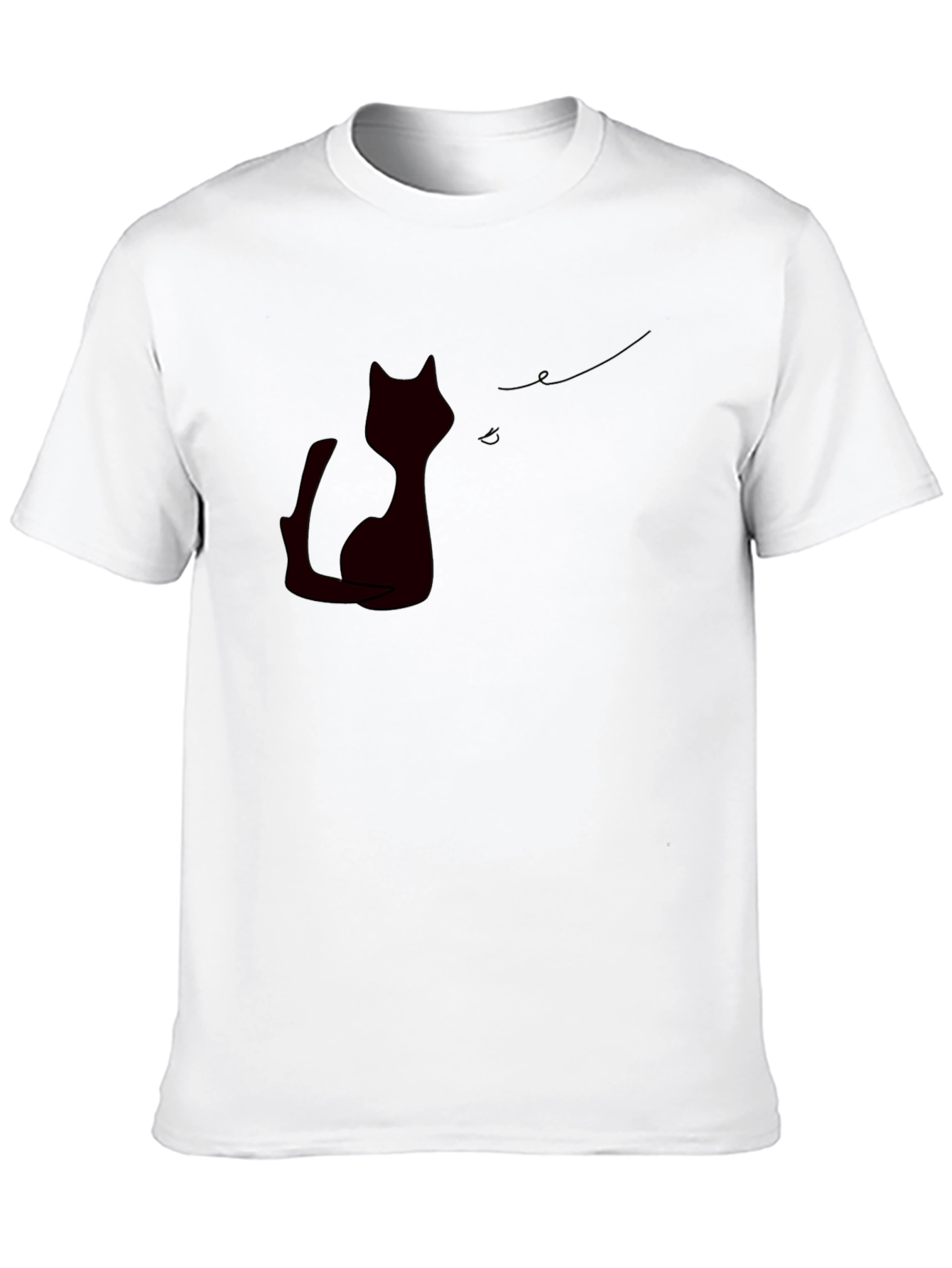 Black Cat Silhouette Tee - Modern Stylish Casual Wear