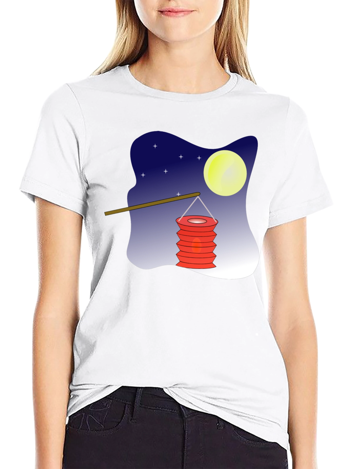 Lunar Lantern Graphic Tee - Black
