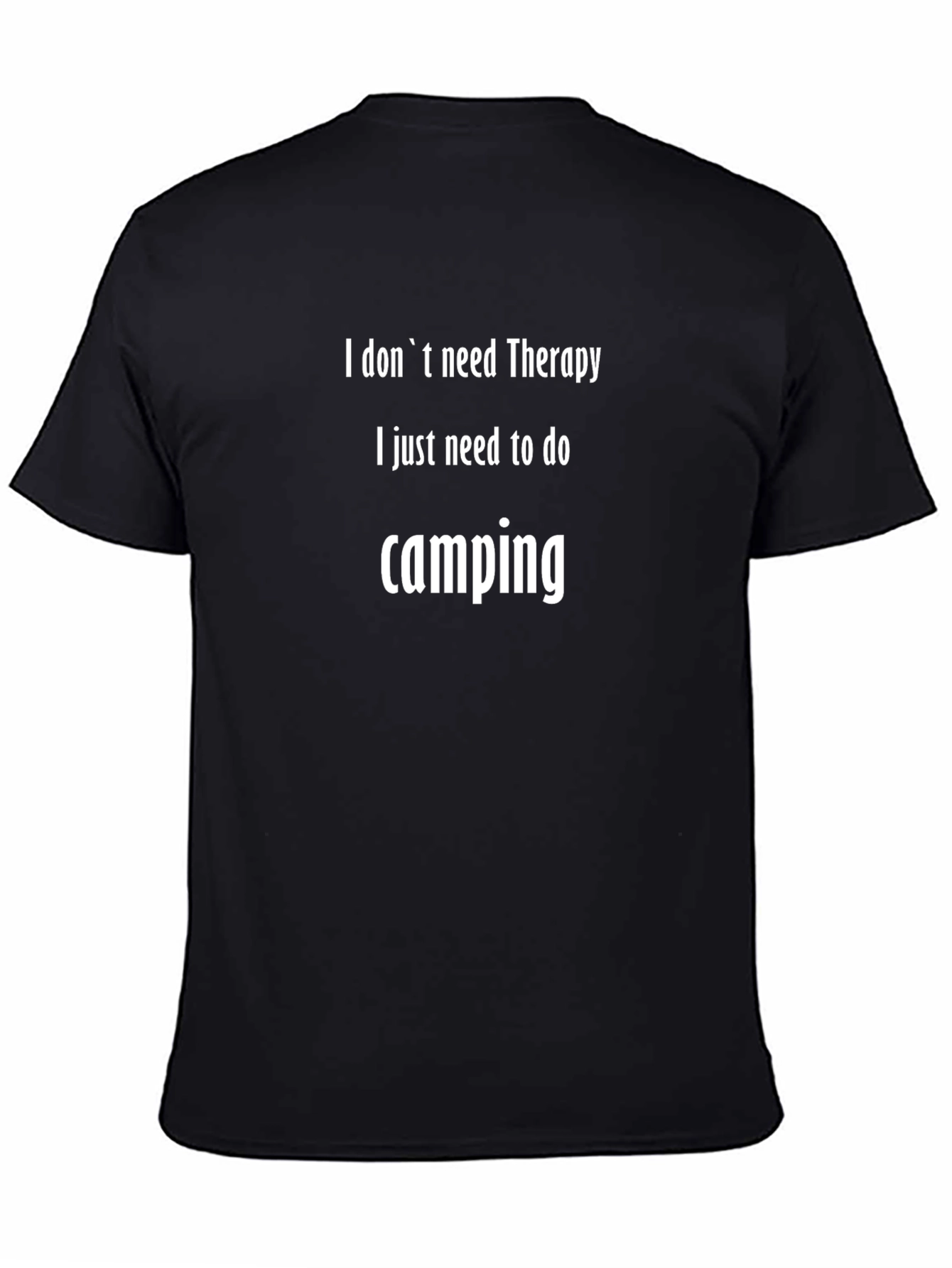 Camping Therapy Graphic Tee - Black Cotton T-Shirt