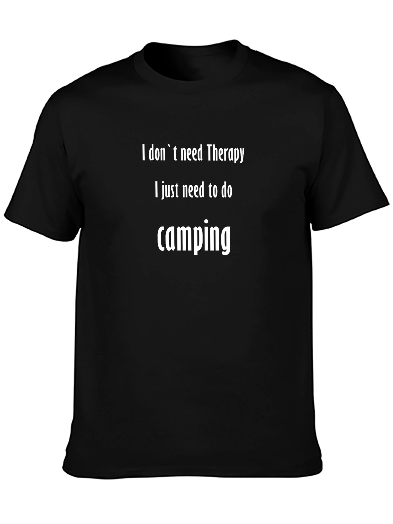 Camping Therapy Graphic Tee - Black Cotton T-Shirt