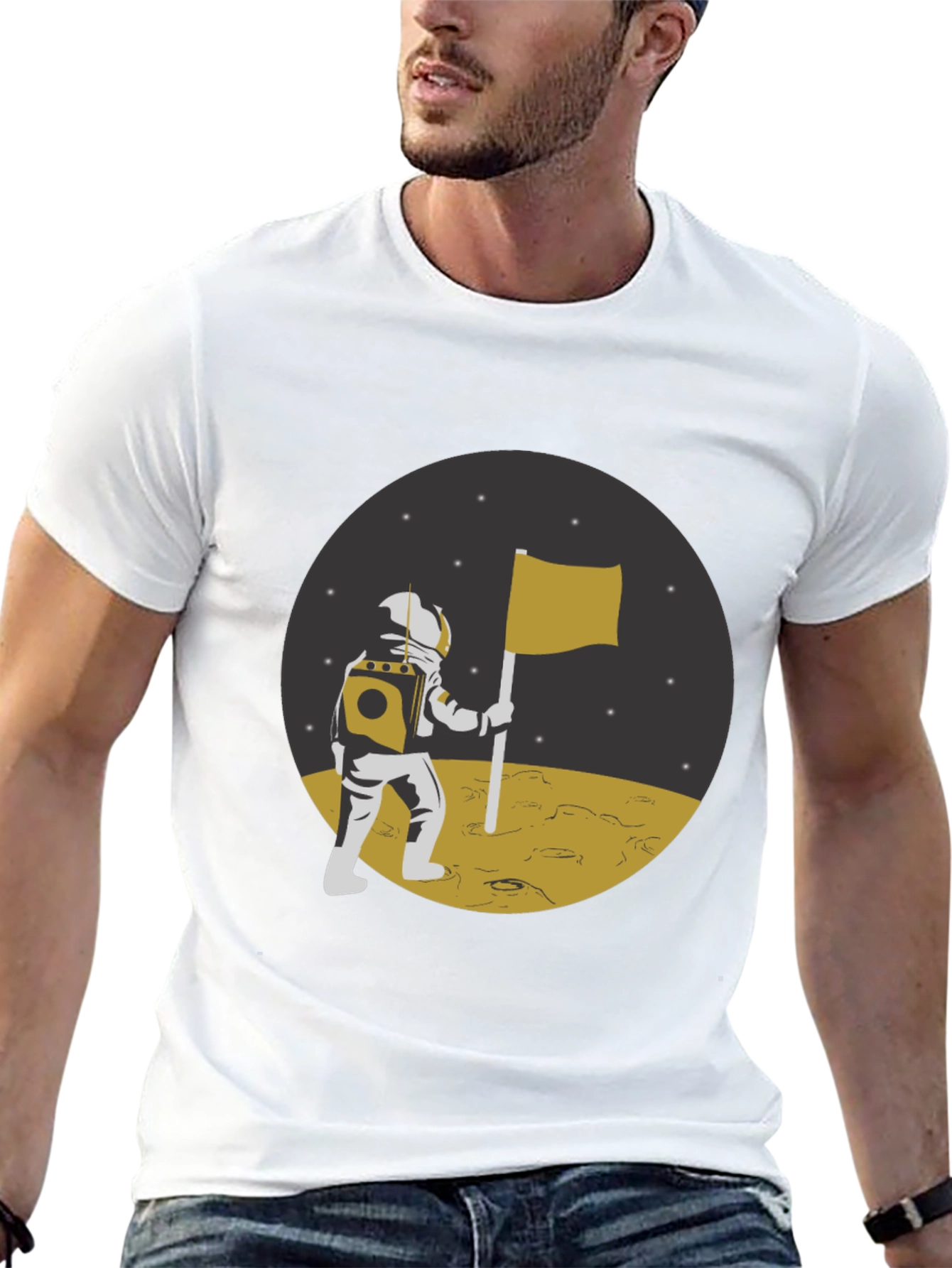 Astronaut Moon Landing Graphic T-Shirt