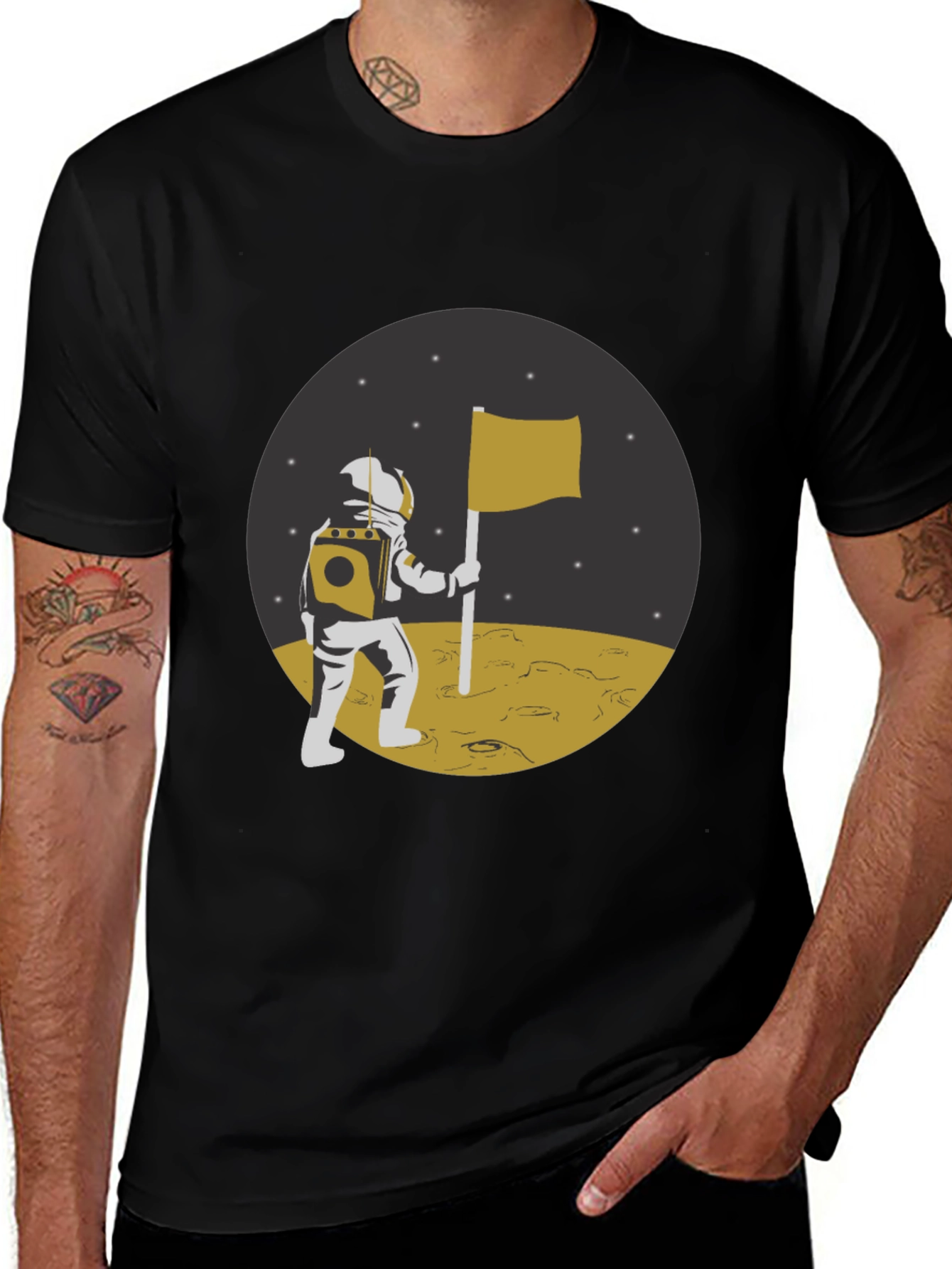 Astronaut Moon Landing Graphic T-Shirt