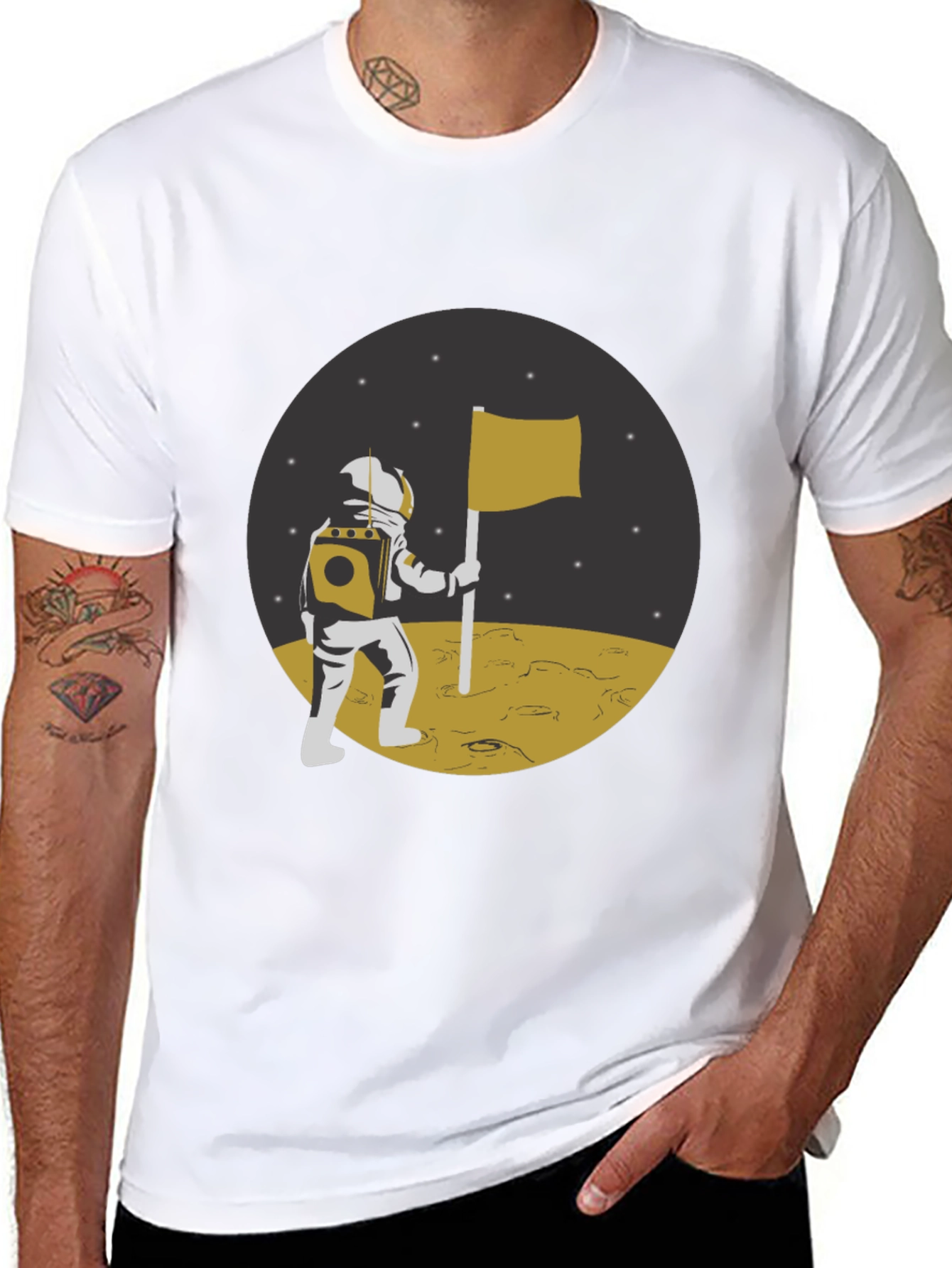 Astronaut Moon Landing Graphic T-Shirt