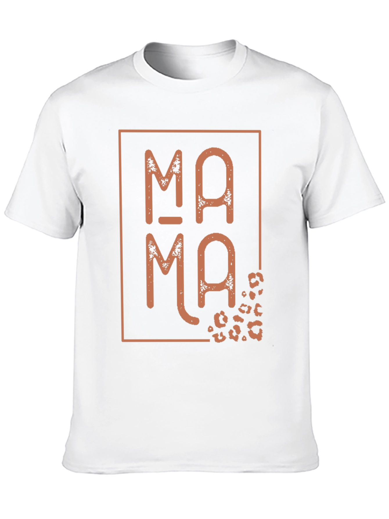 Mama Leopard Print Graphic Tee - Black