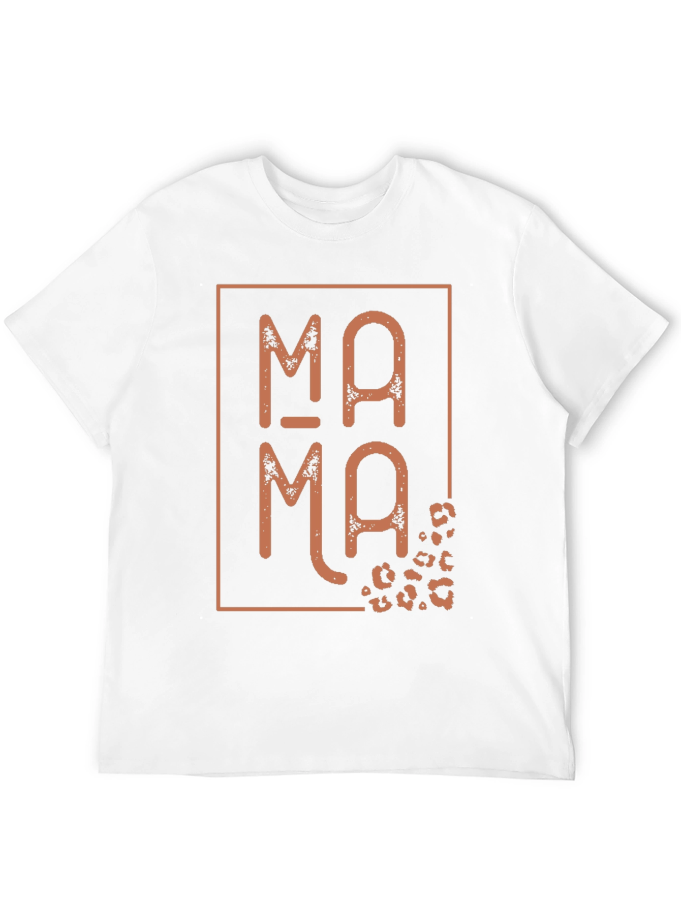 Mama Leopard Print Graphic Tee - Black