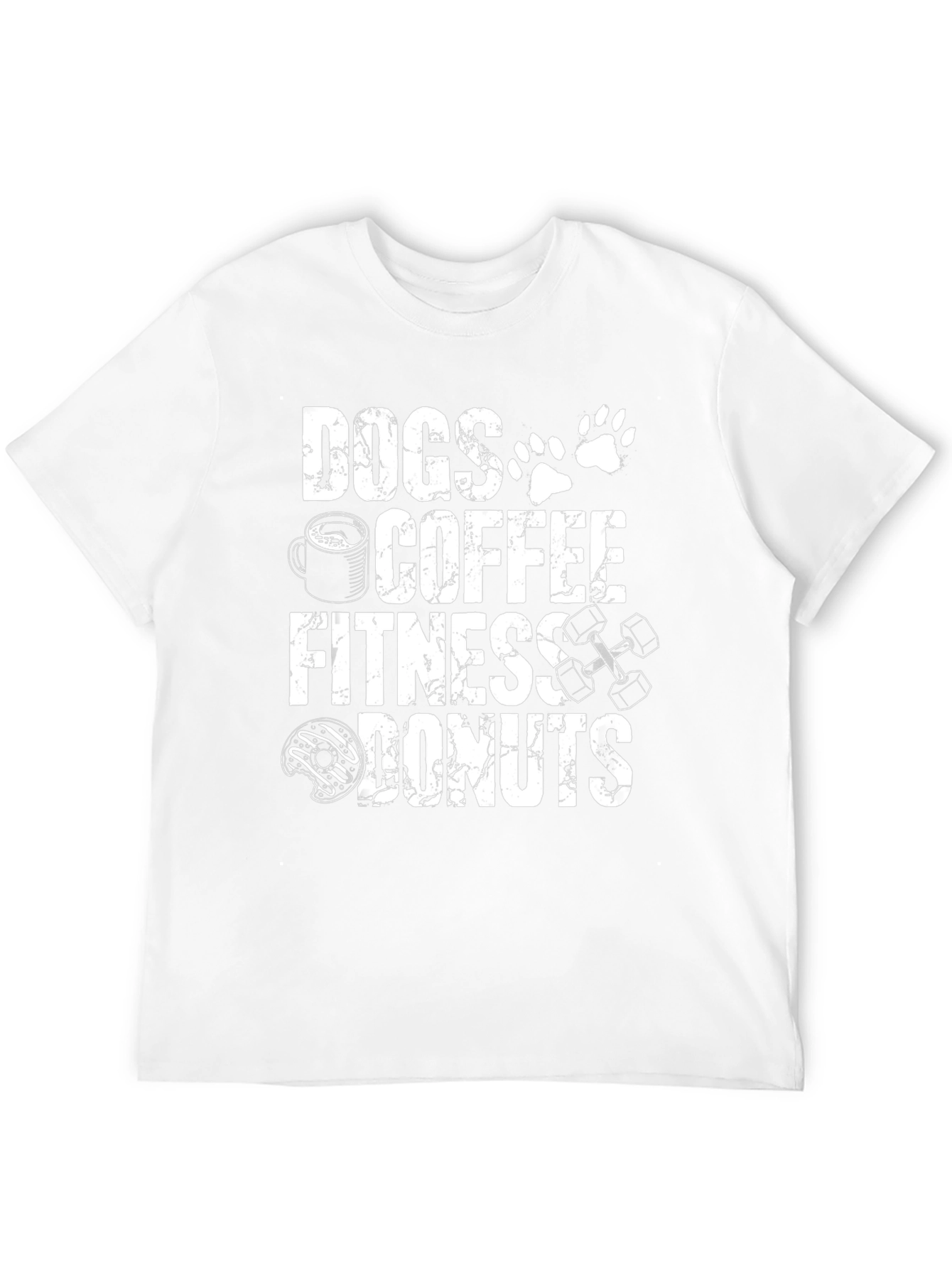 Dogs Coffee Fitness Donuts Black T-Shirt